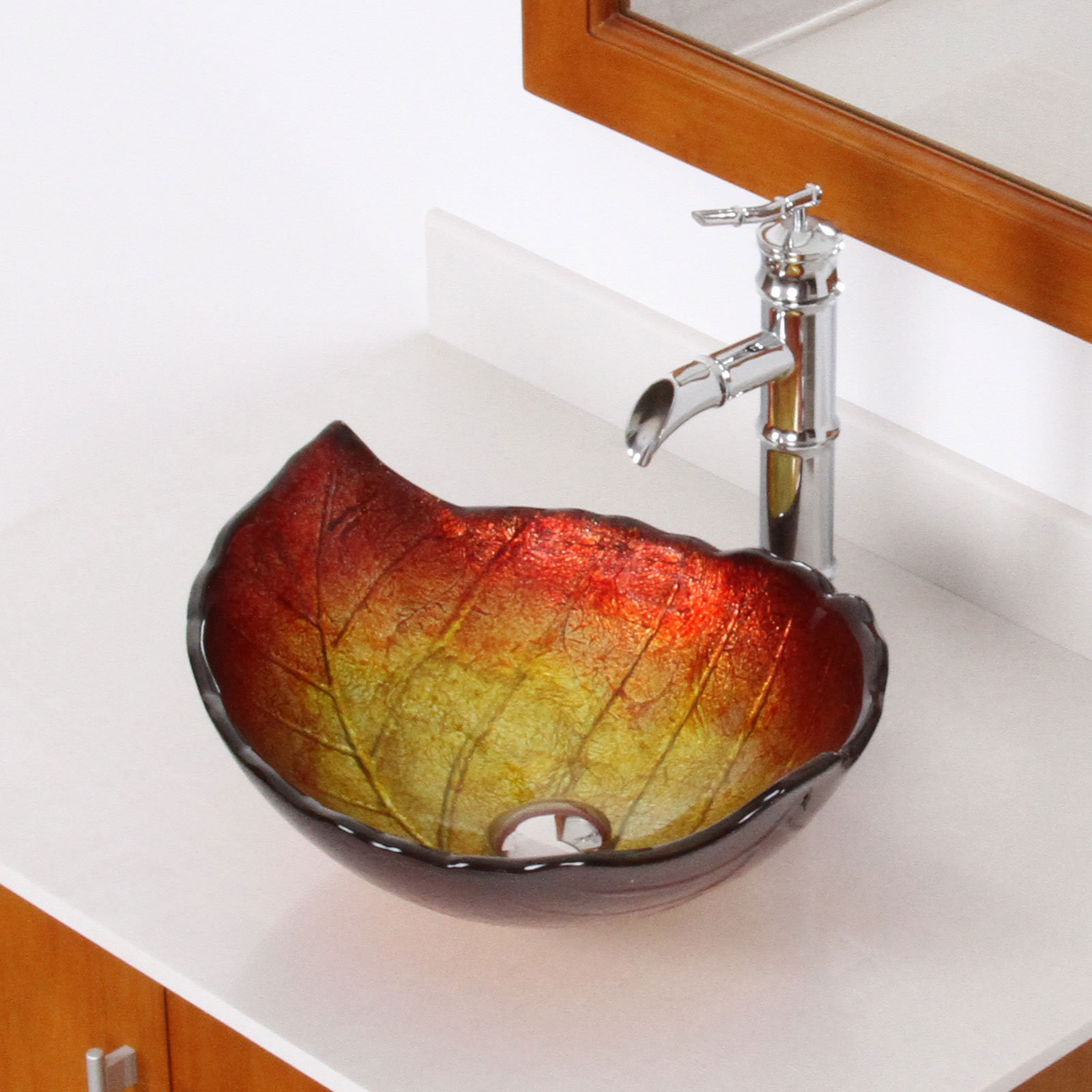 Elite Hot Melted Summer Leaf Shaped Bowl Vessel Bathroom Sink & Reviews Wayfair