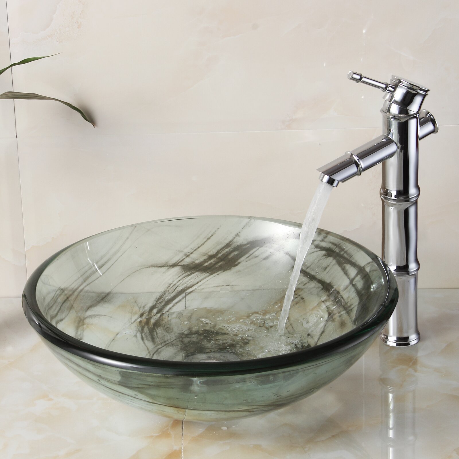 Glass Bowl Bathroom Sink elite double layered tempered glass bowl