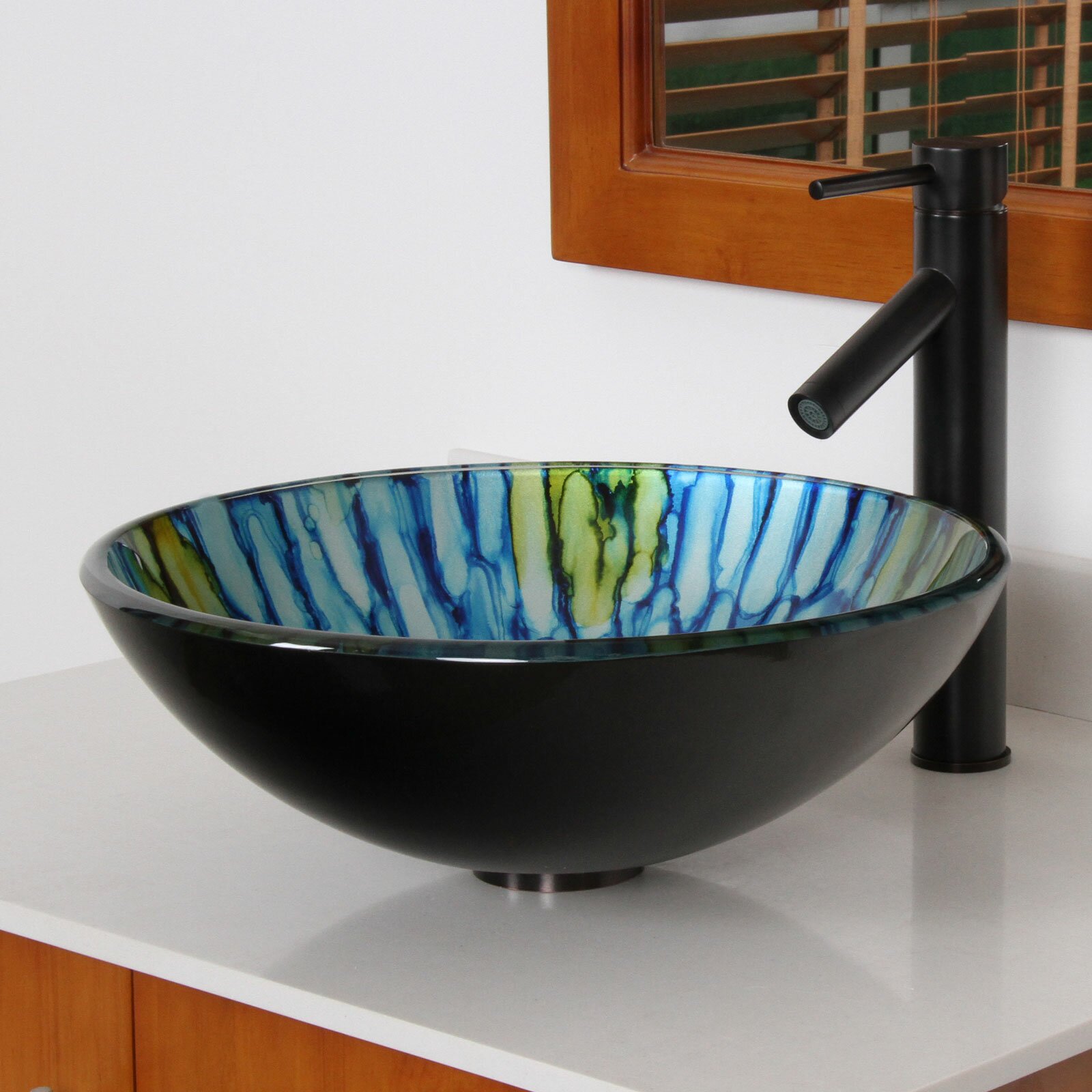 Elite Double Layered Glass Bowl Bathroom Sink & Reviews | Wayfair