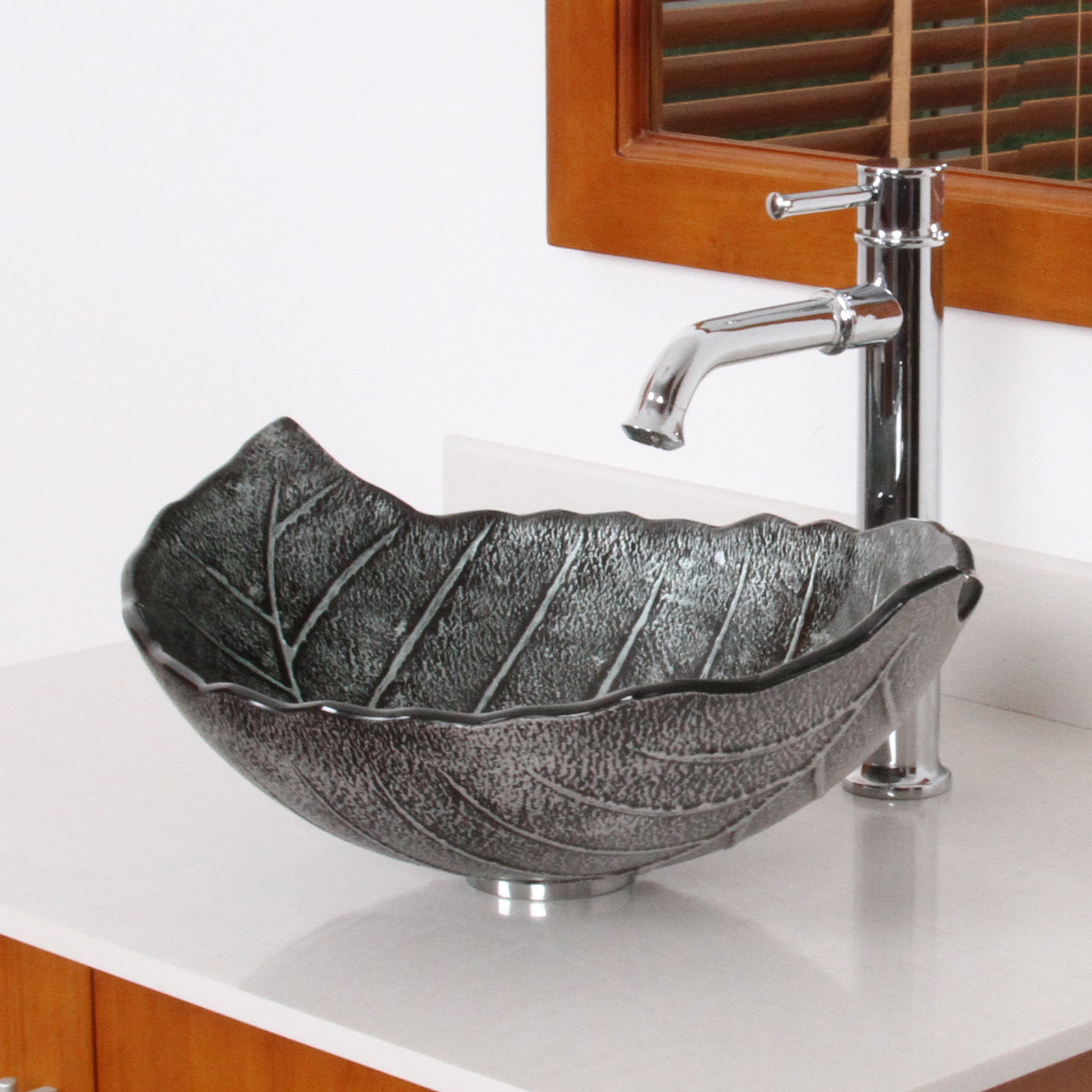 Elite Hot Melted and Hand Painted Winter Leaf Shaped Bowl Vessel