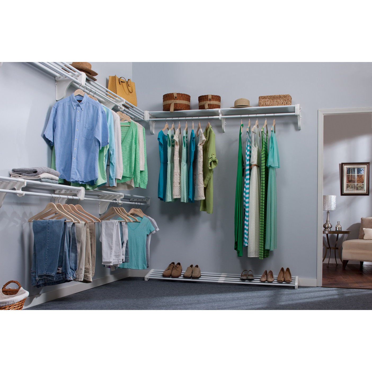 EZ SHELF from Tube Technology 210" 360" Wide Adjustable Closet System