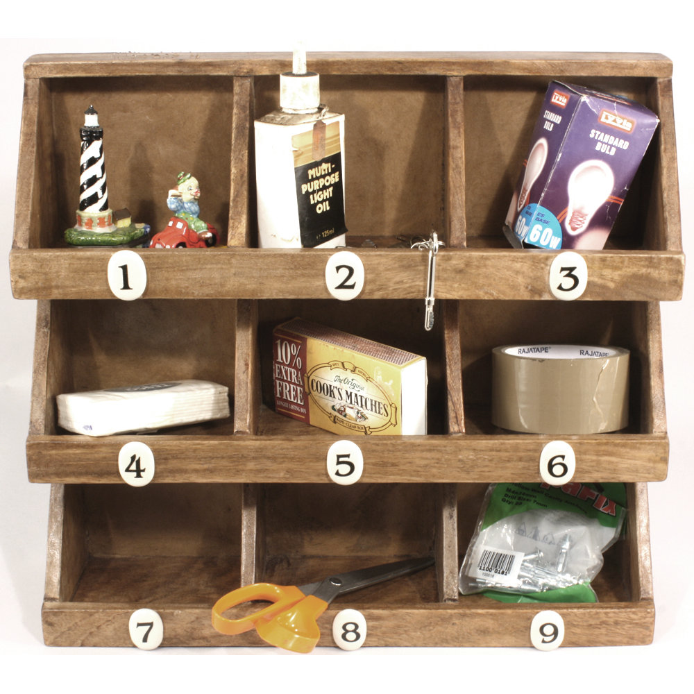 Castleton Home Rustic Wooden Storage Rack Wayfair UK