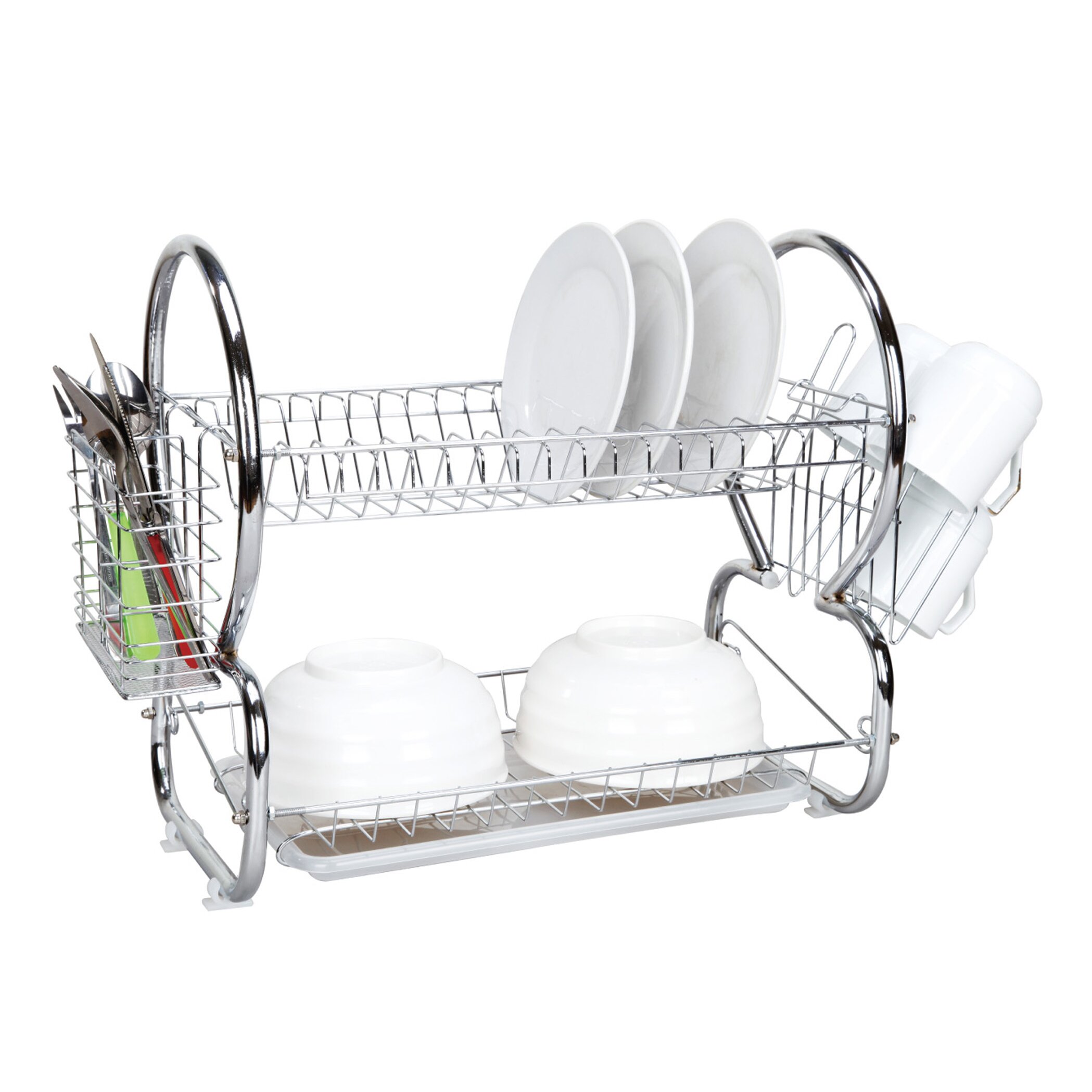 Home Basics 2 Tier Dish Drainer Reviews Wayfair   Home Basics 2 Tier Dish Drainer DD3037 