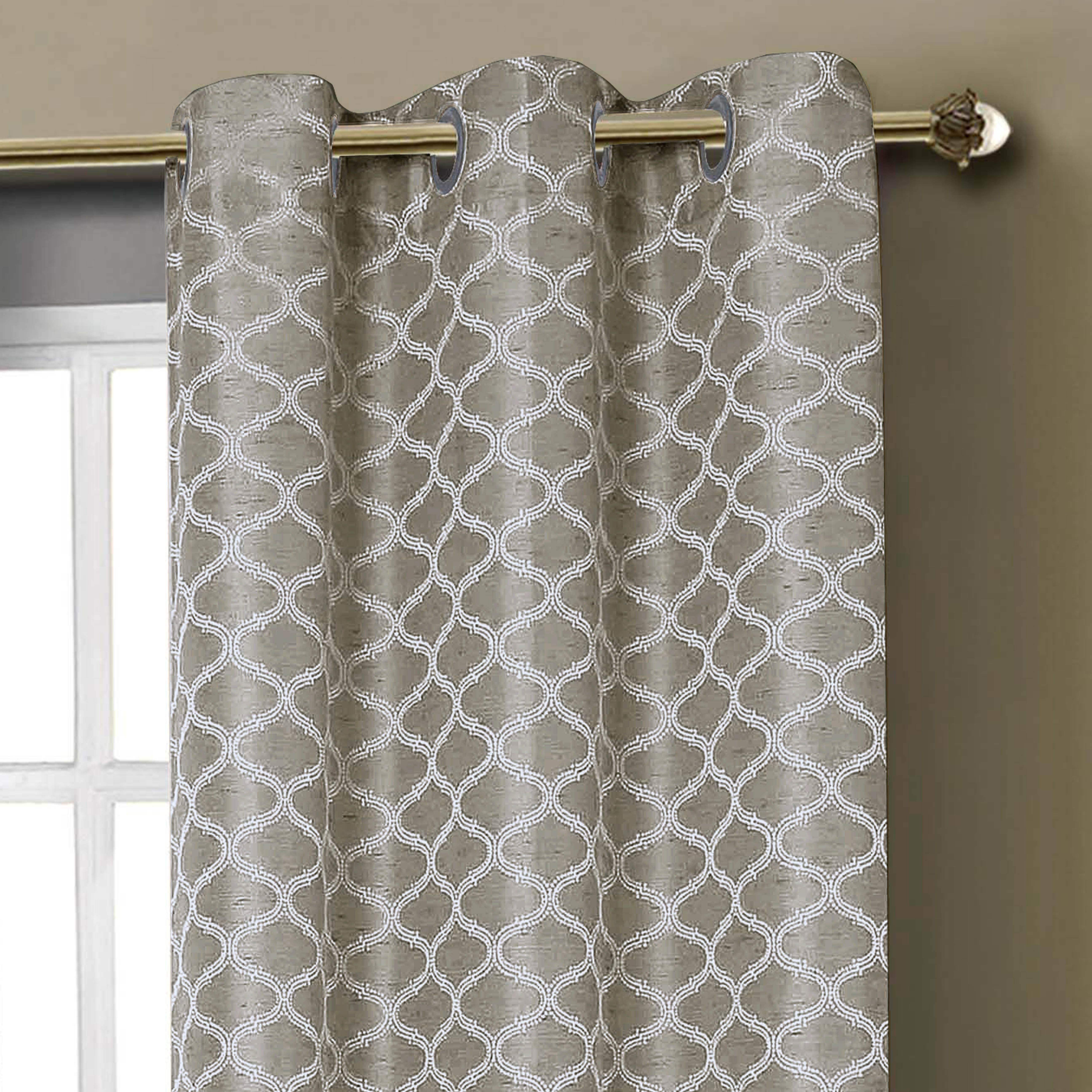 Window Elements Sonata Woven Lattice Jacquard Grommet Curtain Panel