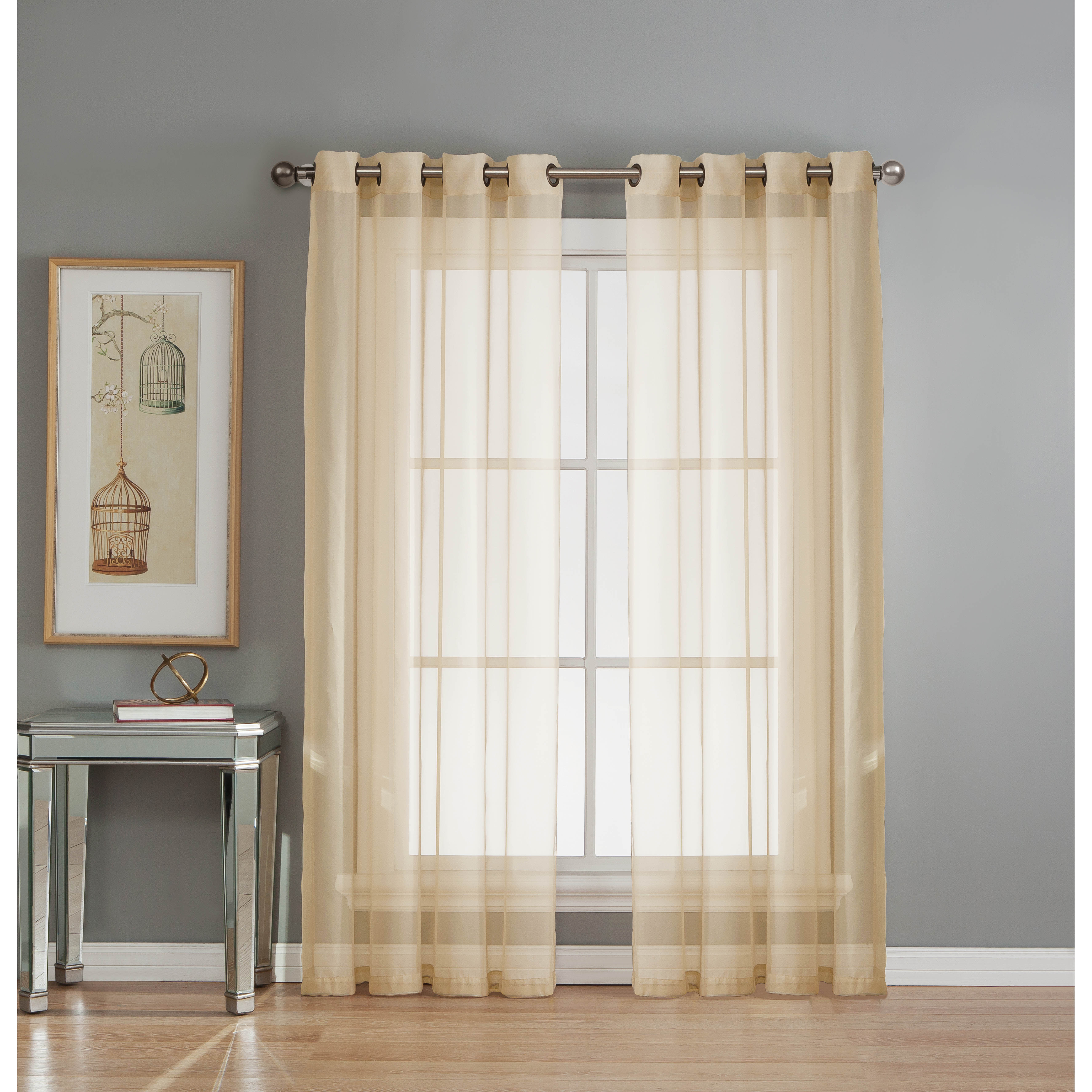 Window Elements Diamond Sheer Voile Extra Wide Grommet Single Curtain Panel & Reviews Wayfair