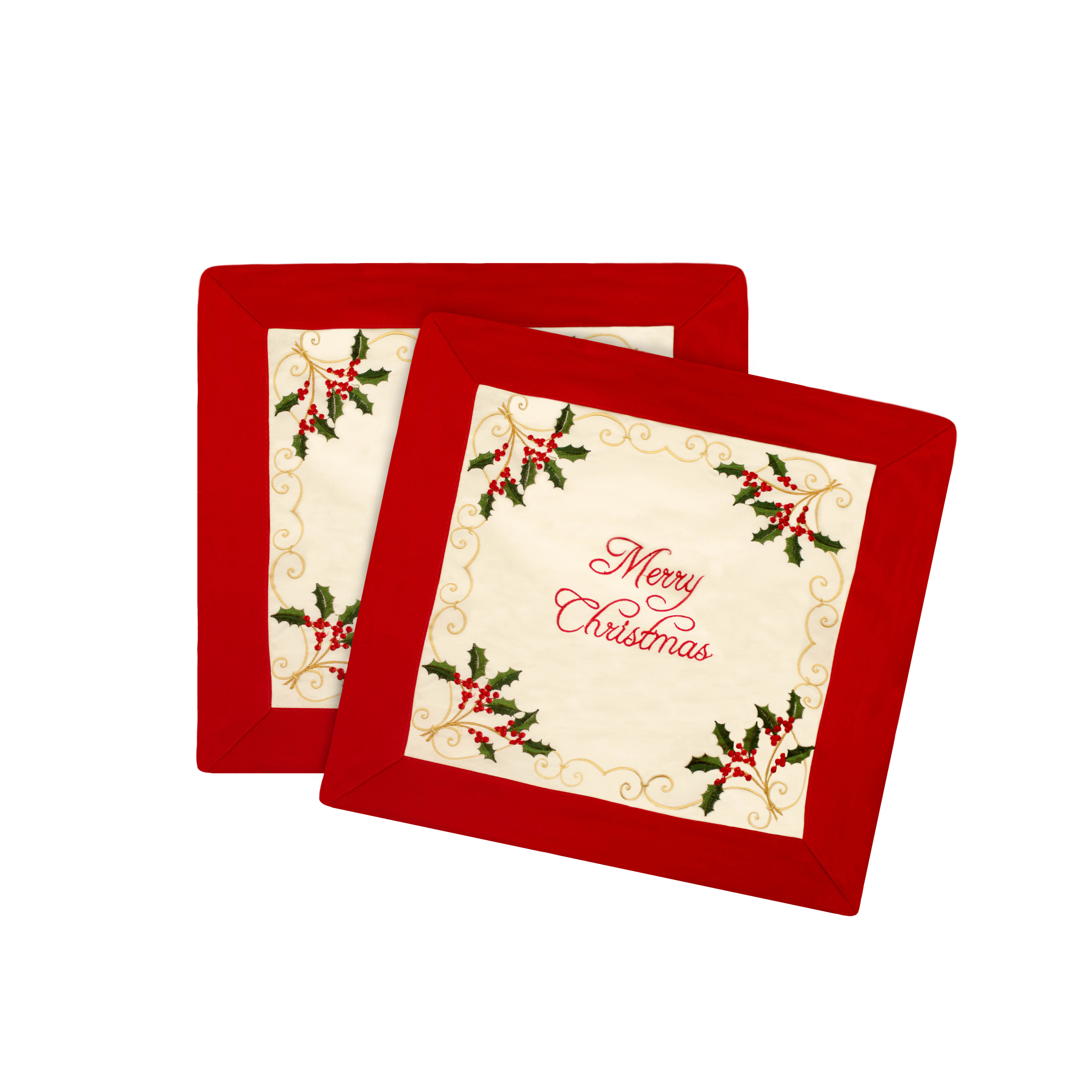 Window Elements Holiday Merry Christmas Embroidered Throw Pillow Cover & Reviews Wayfair.ca