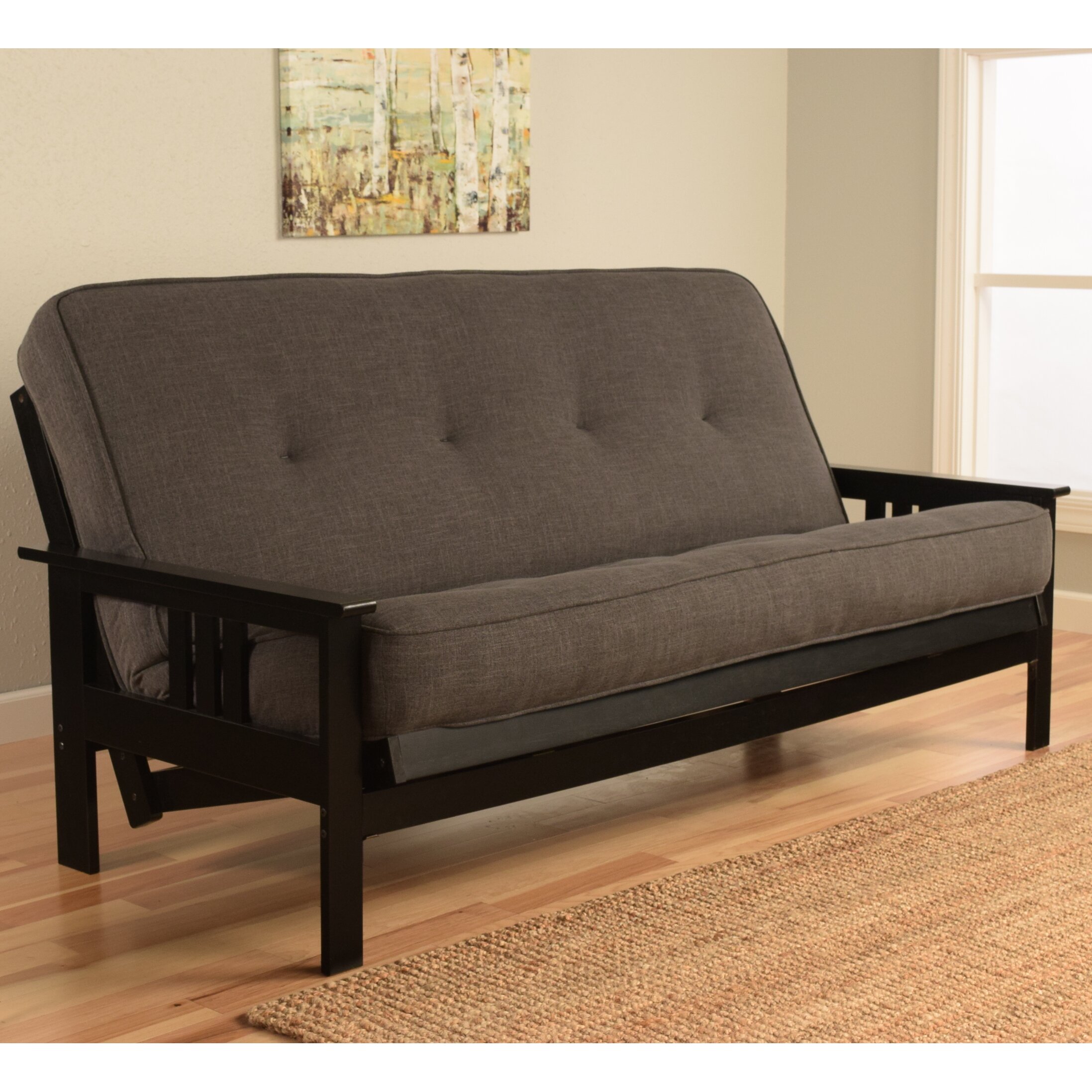 Kodiak Furniture Monterey Black Frame Futon With Mattress | Wayfair.ca