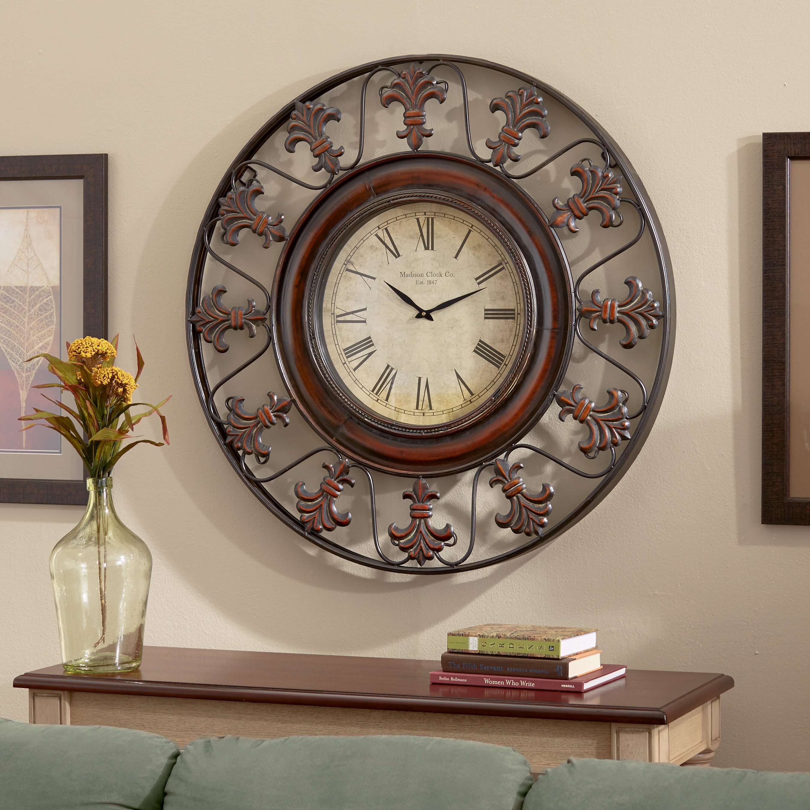 Three Posts Reynolds Oversized 38" Flower Wall Clock ...