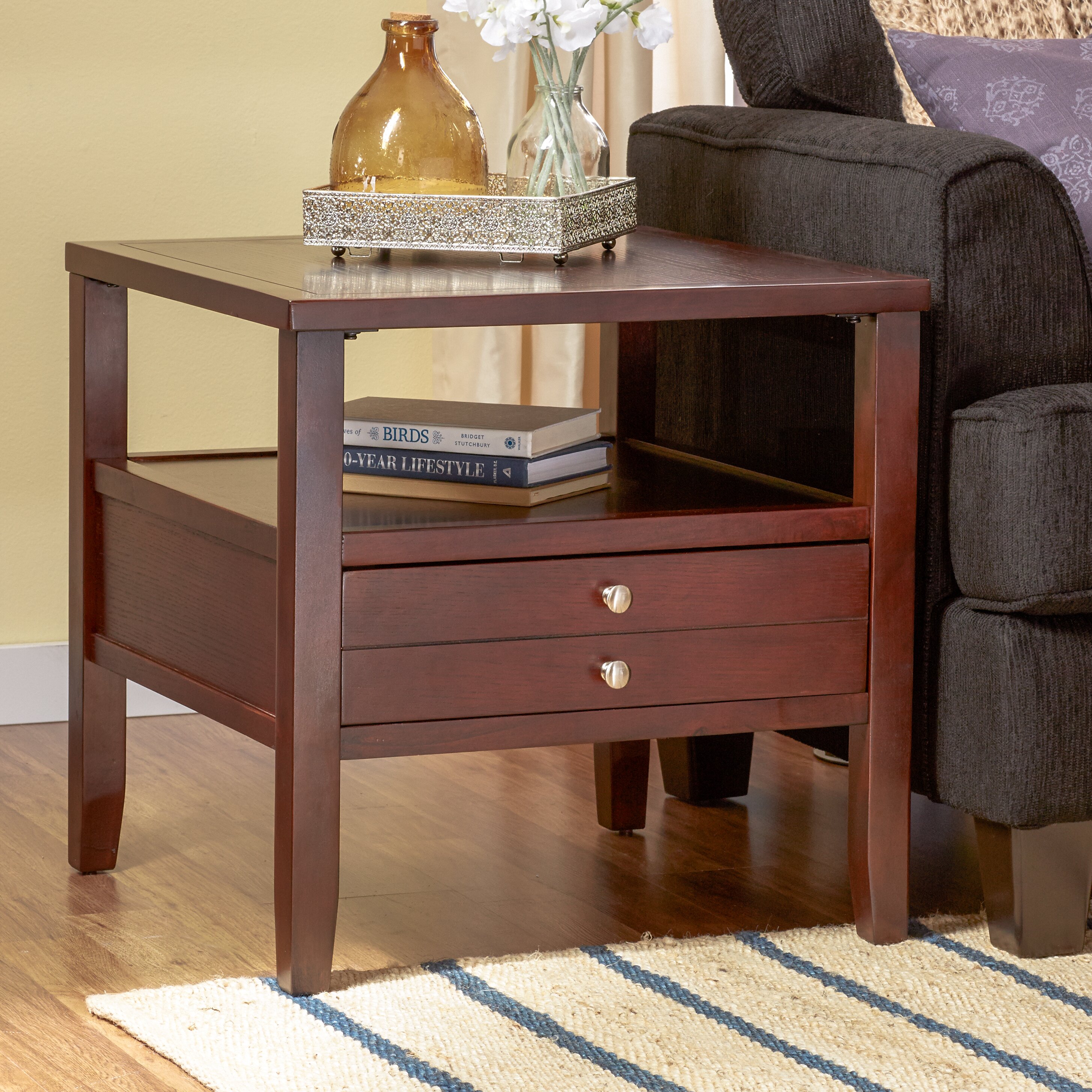 Three Posts Millville 2 Drawer End Table & Reviews Wayfair