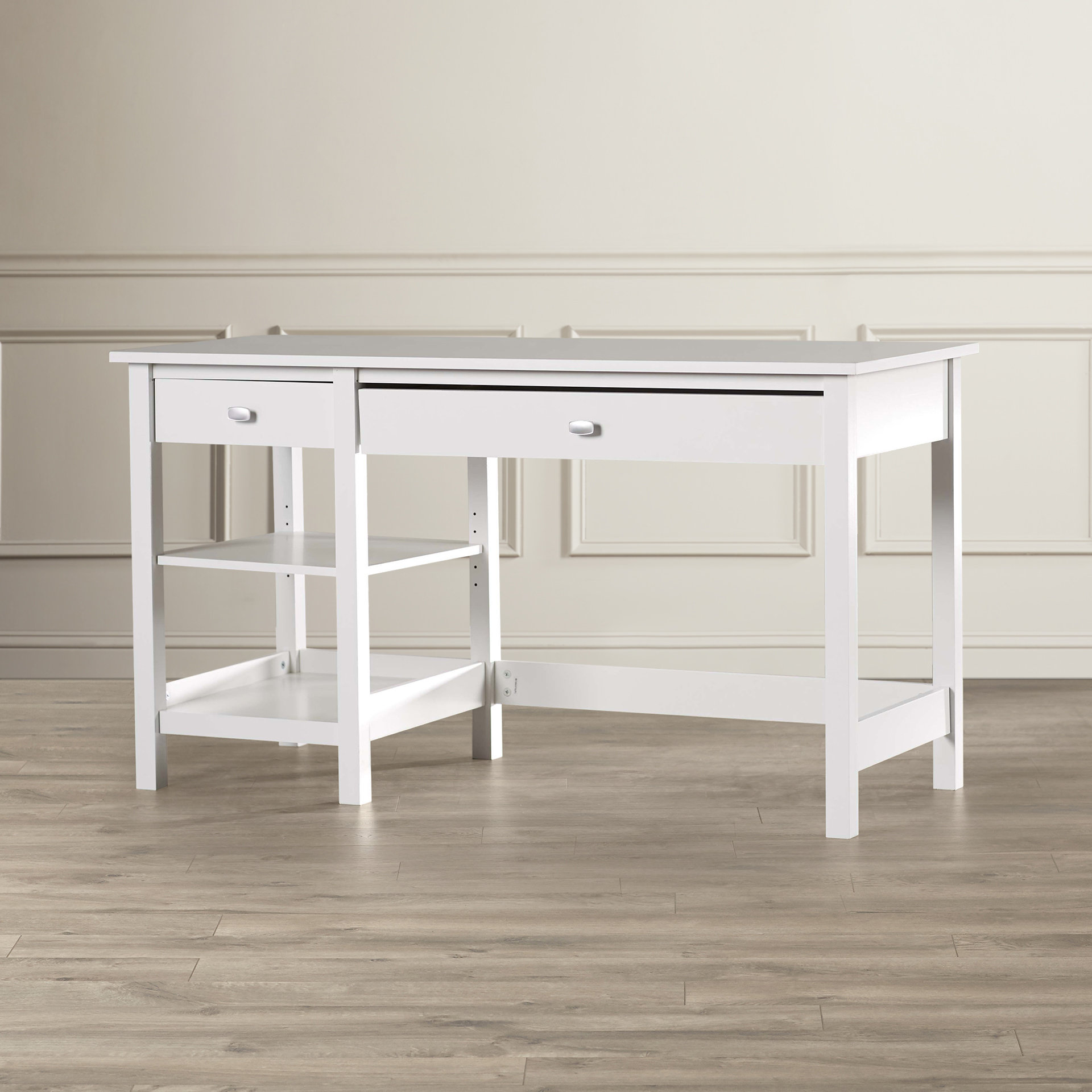 Three Posts Ackerson Open Storage 2 Drawer Computer Desk & Reviews