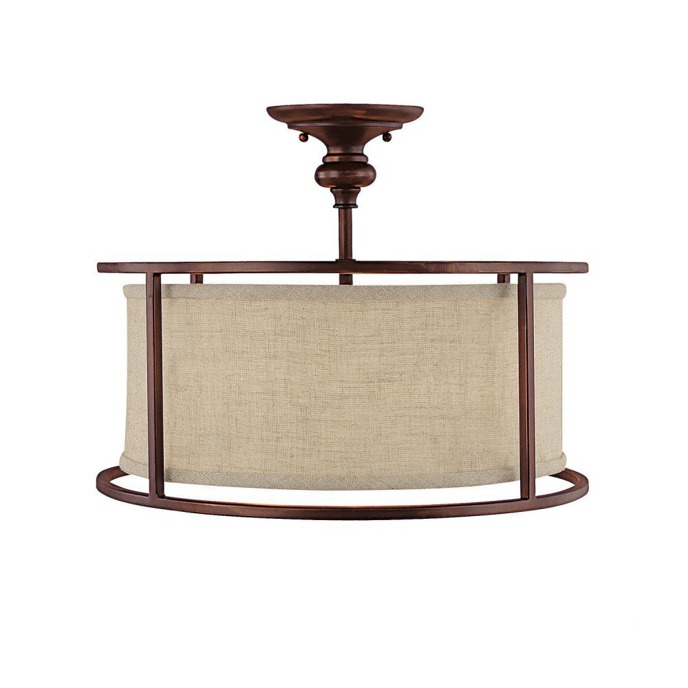 Three Posts Thorpe 3 Light SemiFlush Mount with Frosted Diffuser