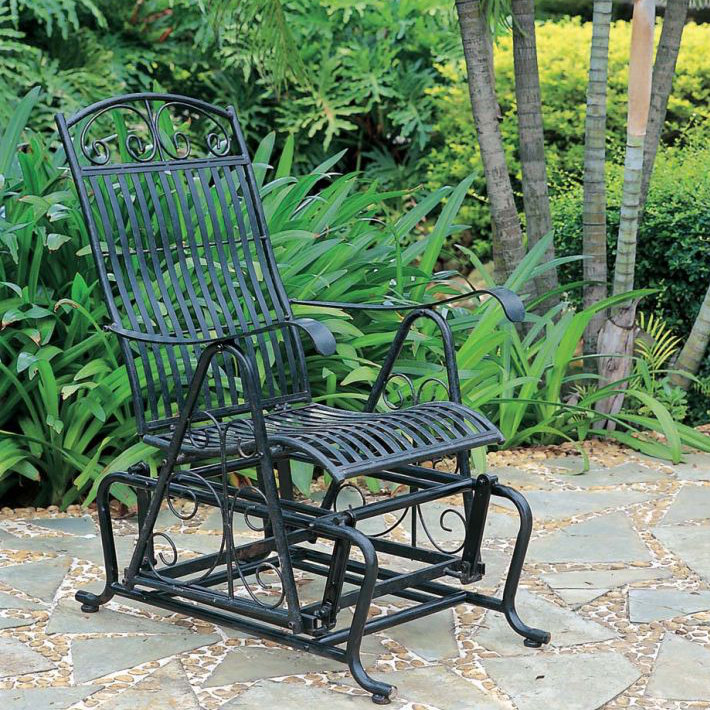 Three Posts Snowberry Iron Single Patio Glider Chair & Reviews Wayfair