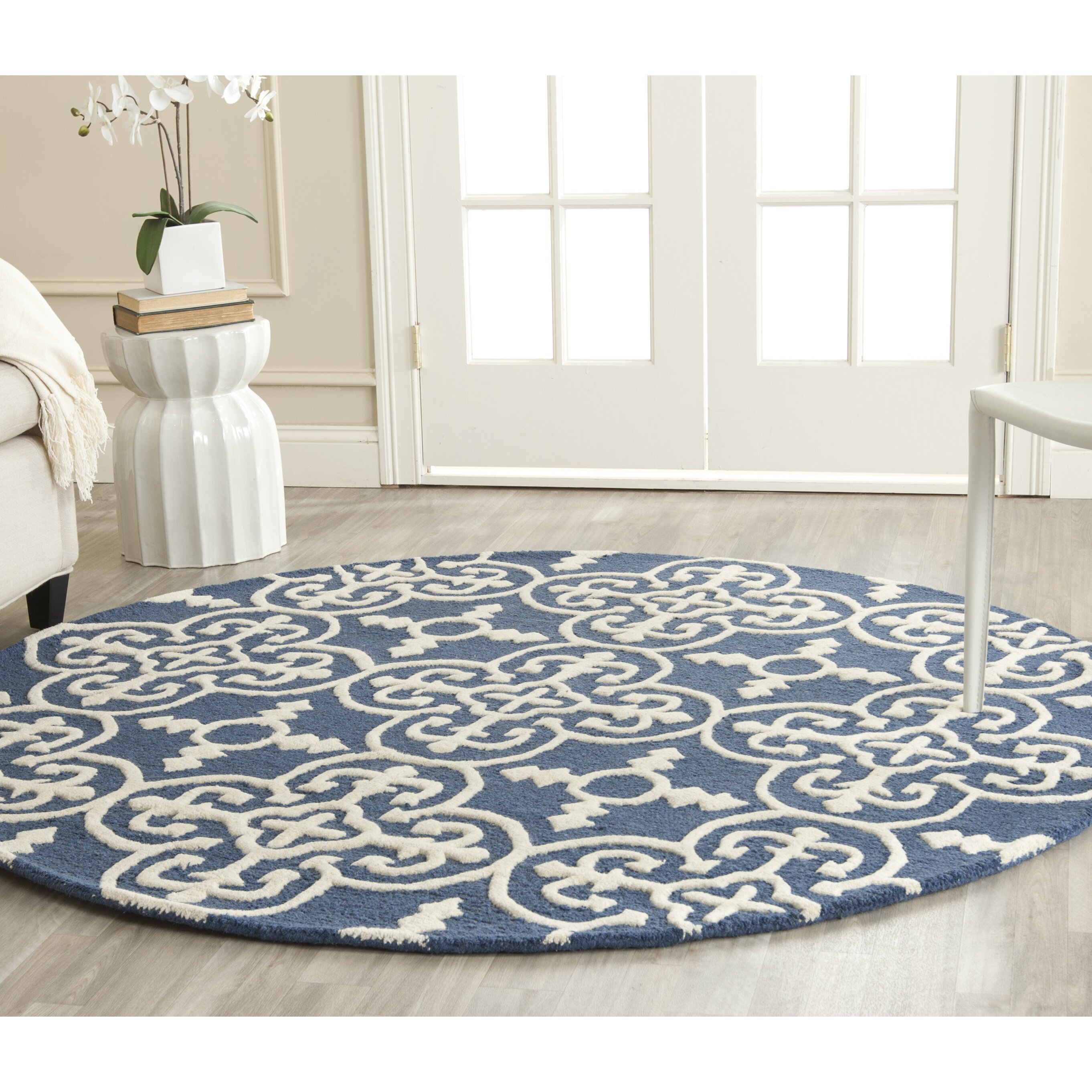 Three Posts Byron Blue Navy/Ivory Area Rug & Reviews | Wayfair