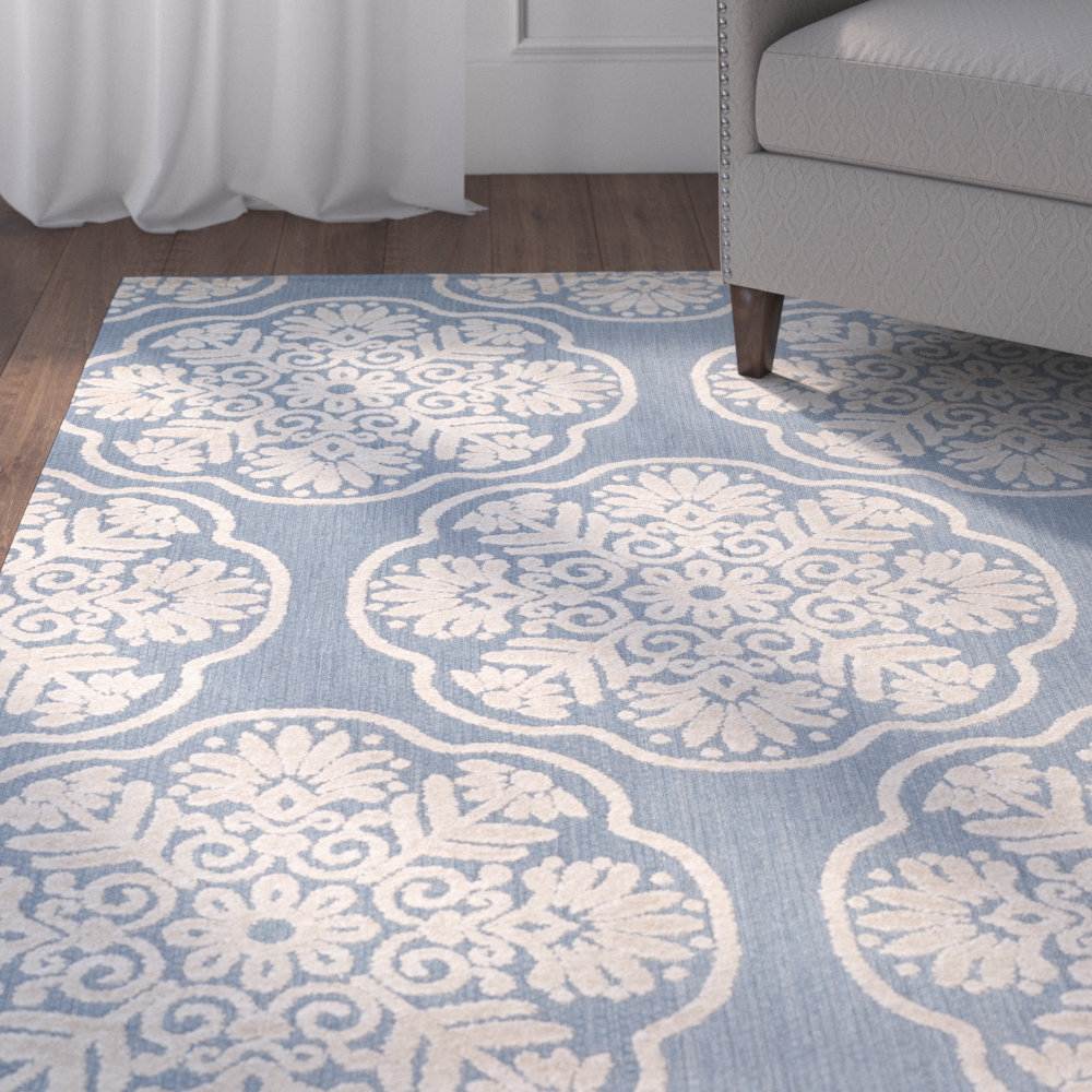 Three Posts Light Blue/Beige Indoor/Outdoor Area Rug & Reviews Wayfair