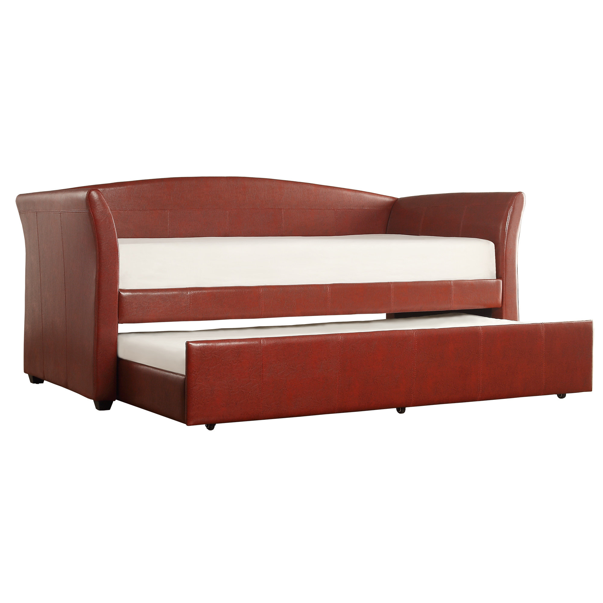 Three Posts Burlington Daybed with Trundle in Wine Red & Reviews Wayfair