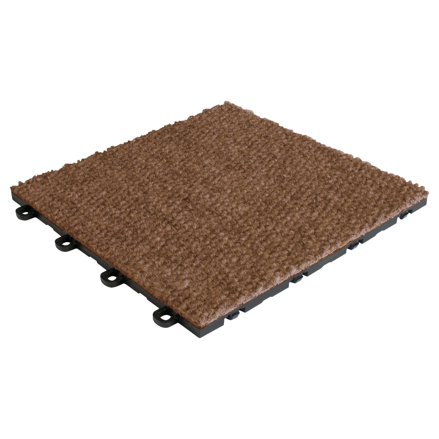 BlockTile 12 X 12 Premium Interlocking Basement Floor Carpet Tile In Brown B4US5220 
