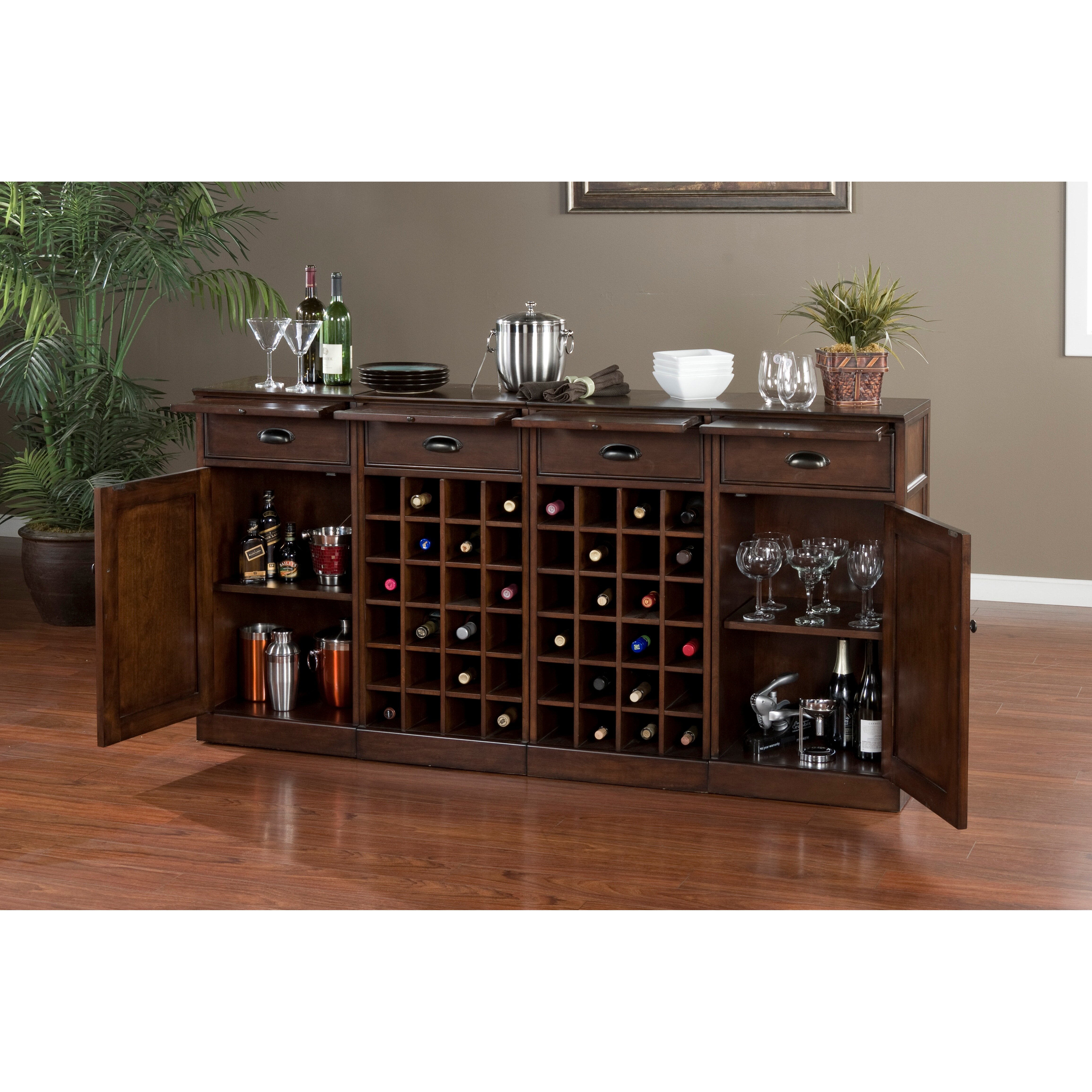 American Heritage Natalia Bar Cabinet with Wine Storage & Reviews | Wayfair