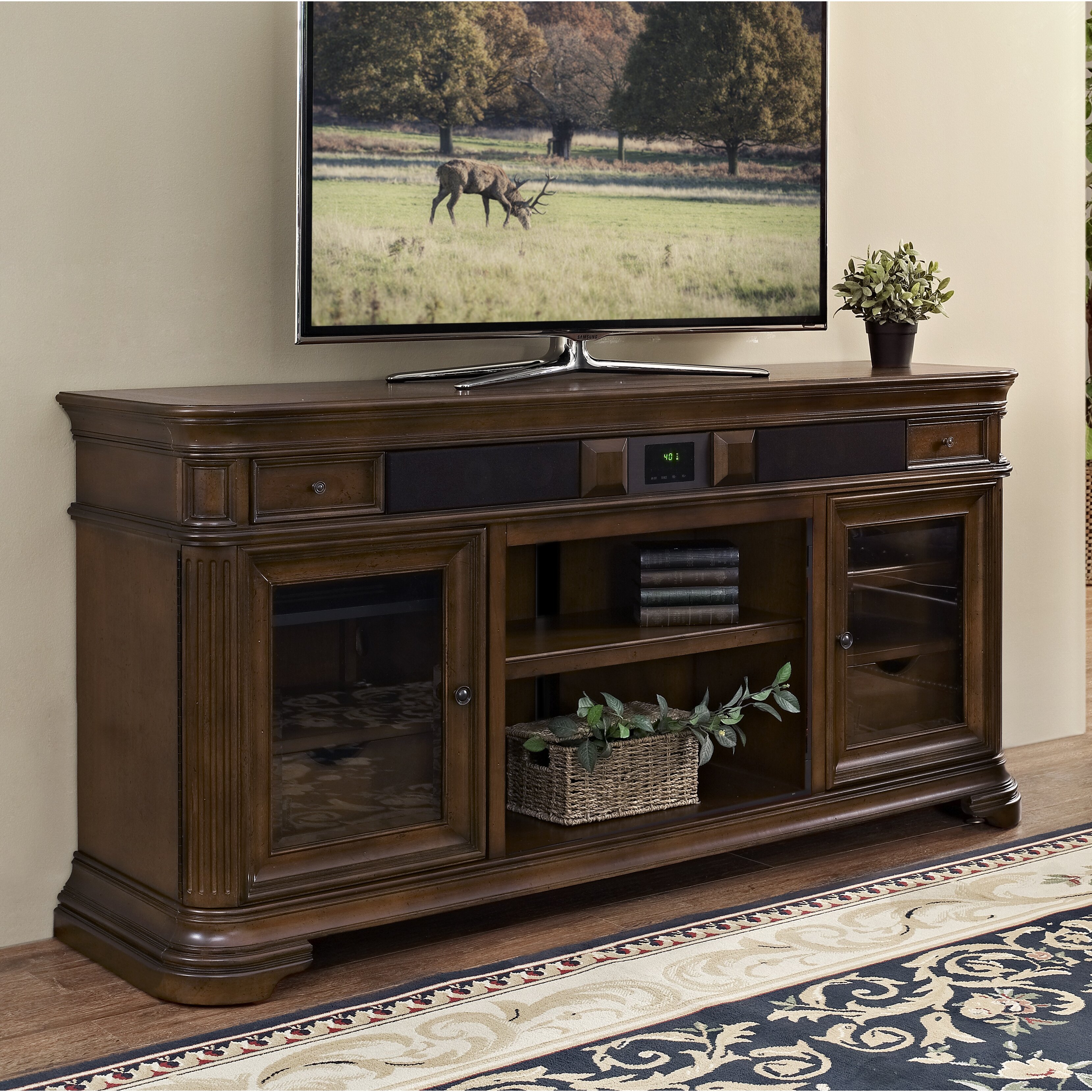 Turnkey LLC Lexington 66" Deluxe TV Stand with Built-In ...