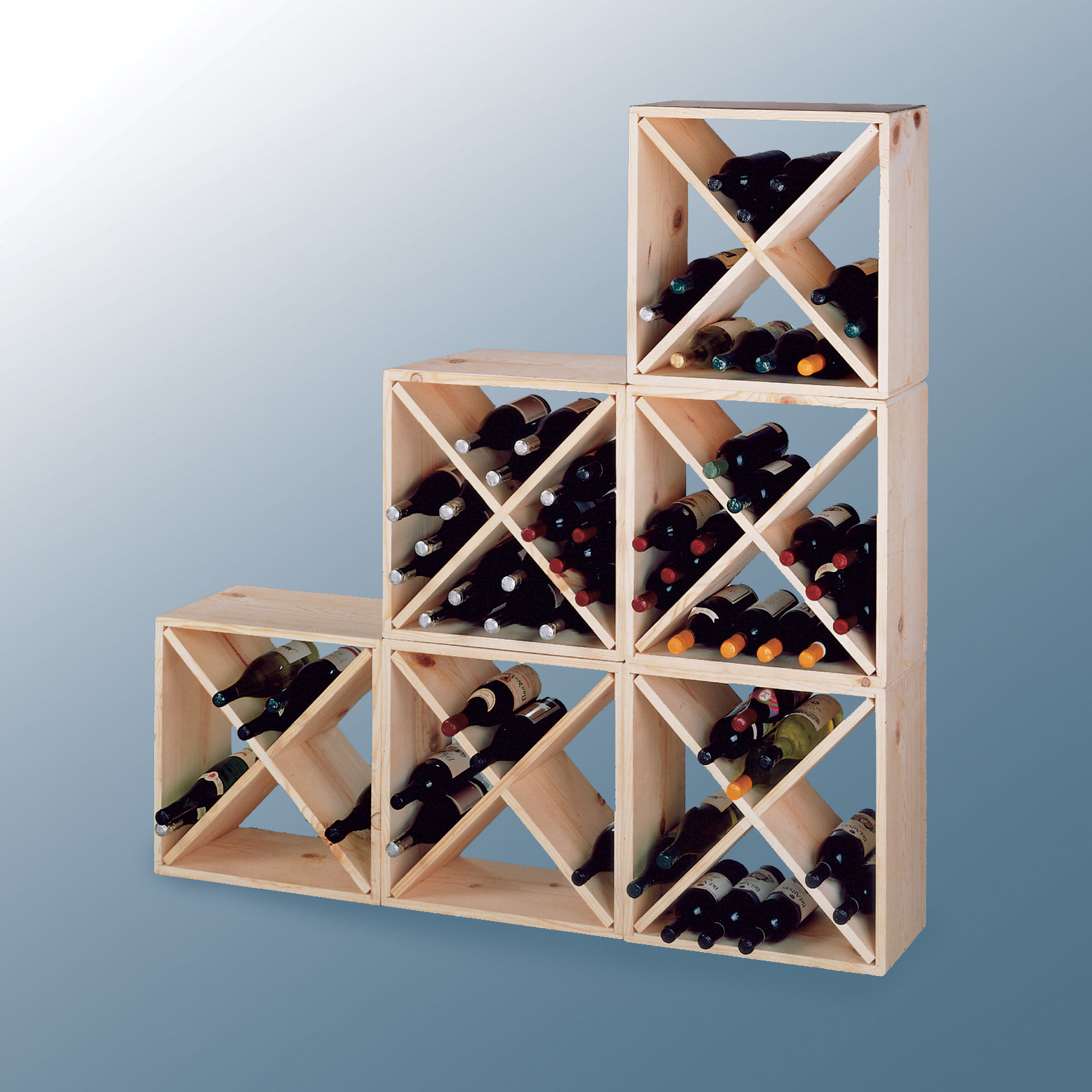 Wine Cellar Country Pine Cube 24 Bottle Floor Wine Rack Reviews Wayfair