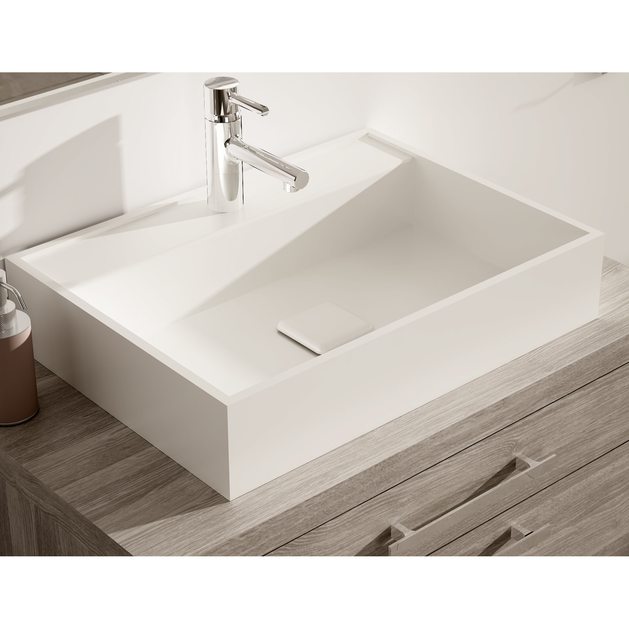 Hispania Home Montreal 24" Single Solid Surface Sink ...