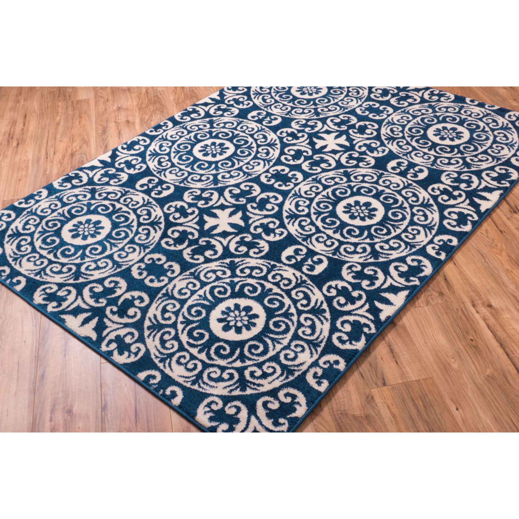 Well Woven Sydney Petra Palatial Navy Blue White Area Rug Reviews   Sydney Petra Palatial Navy Blue Area Rug 2044 