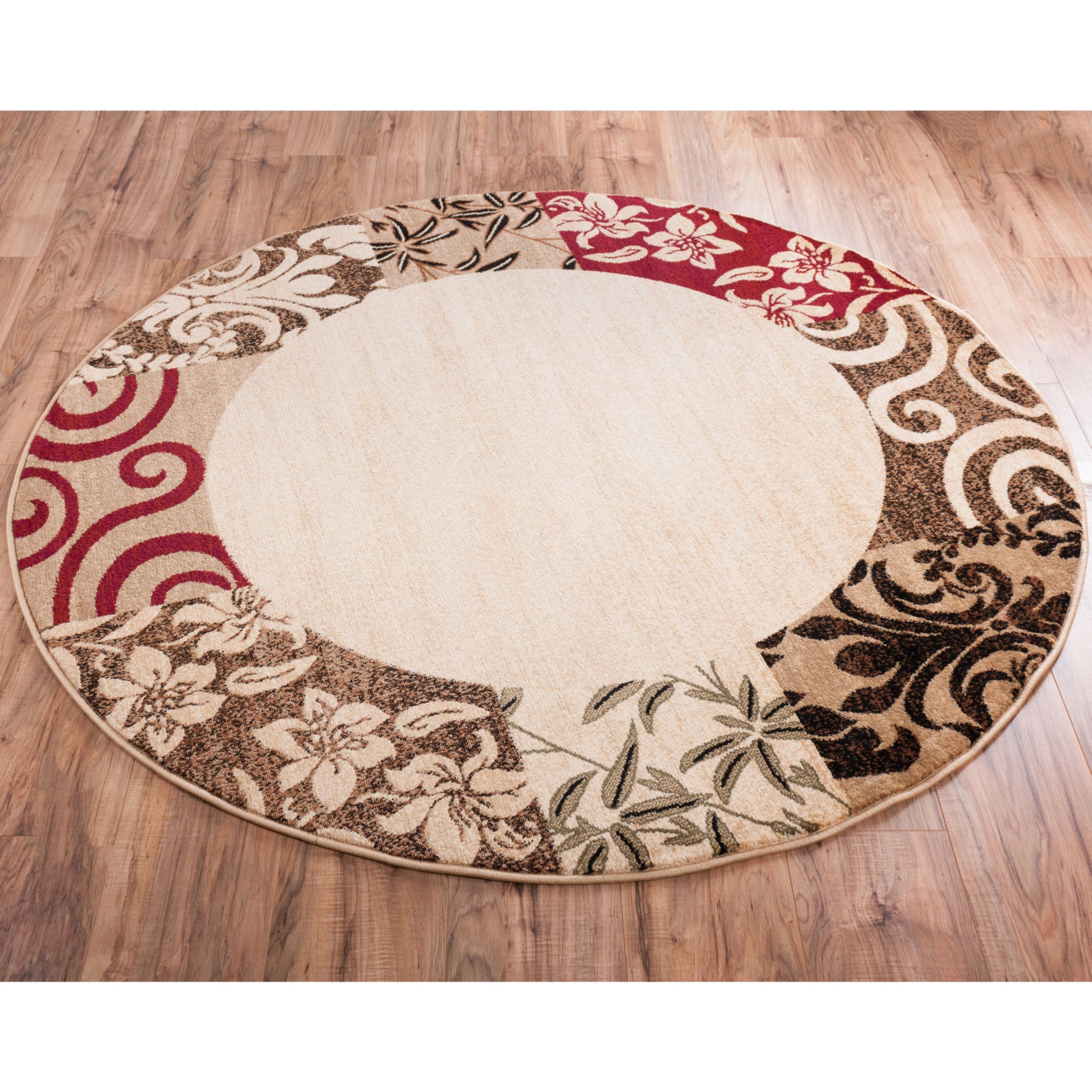 Well Woven Barclay Vane Willow Damask Patch Border Area Rug & Reviews