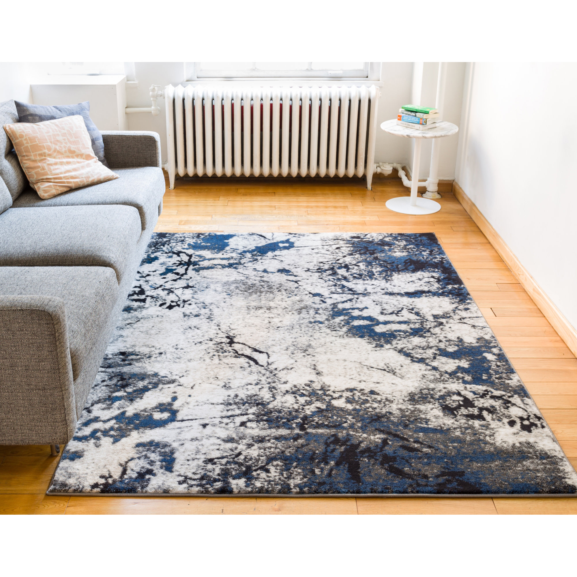 Well Woven Luxury Handmade Blue/Beige Area Rug Wayfair