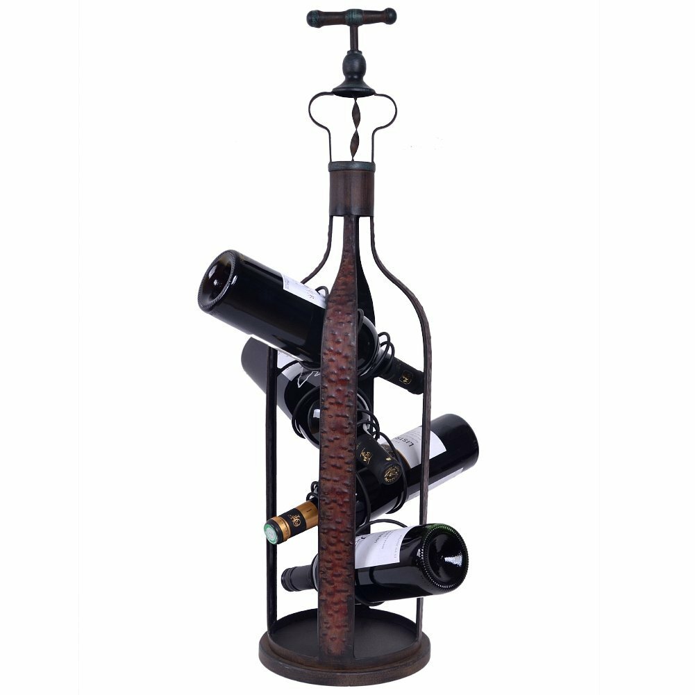 Welland Industries LLC 4 Bottle Tabletop Wine Rack ...