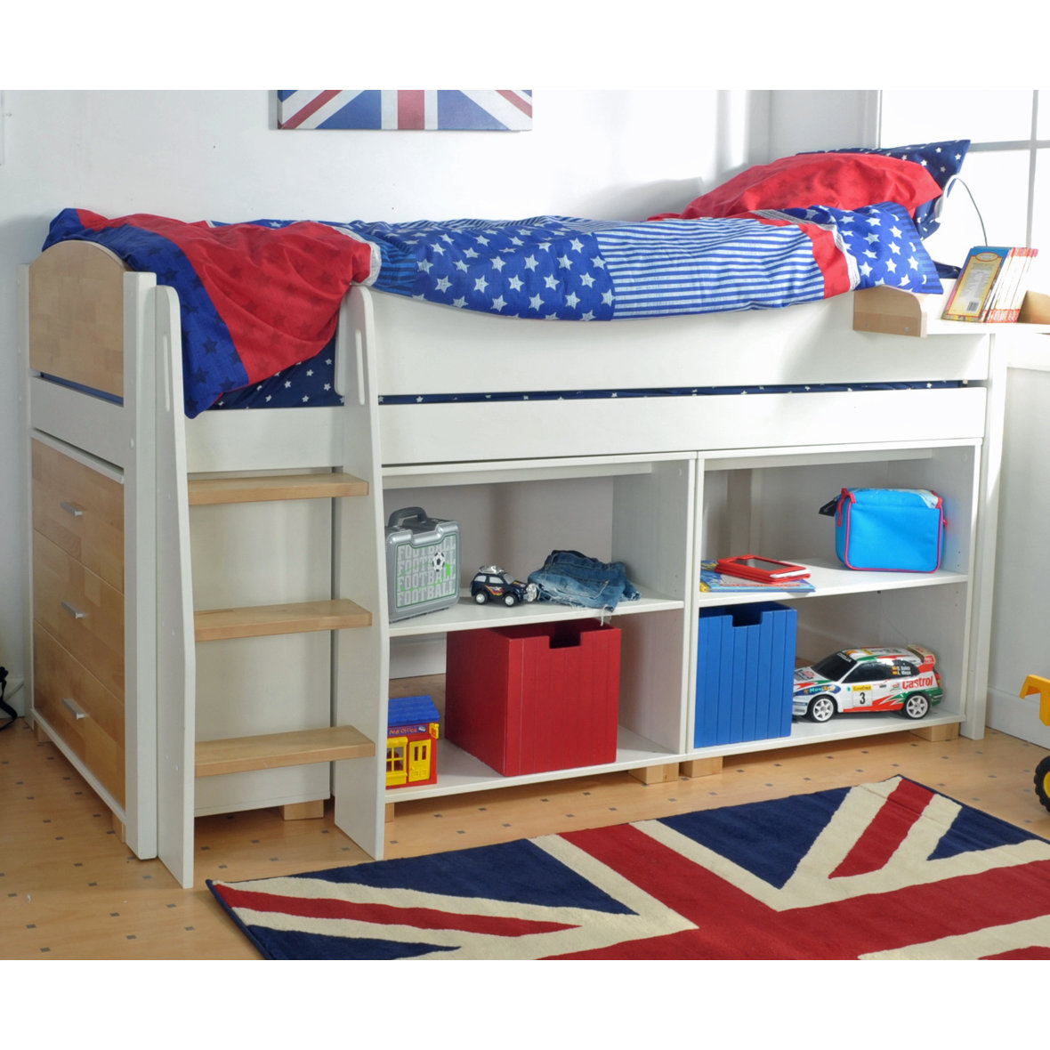 Wrigglebox Norfolk Mid Sleeper Bed with Storage Wayfair UK