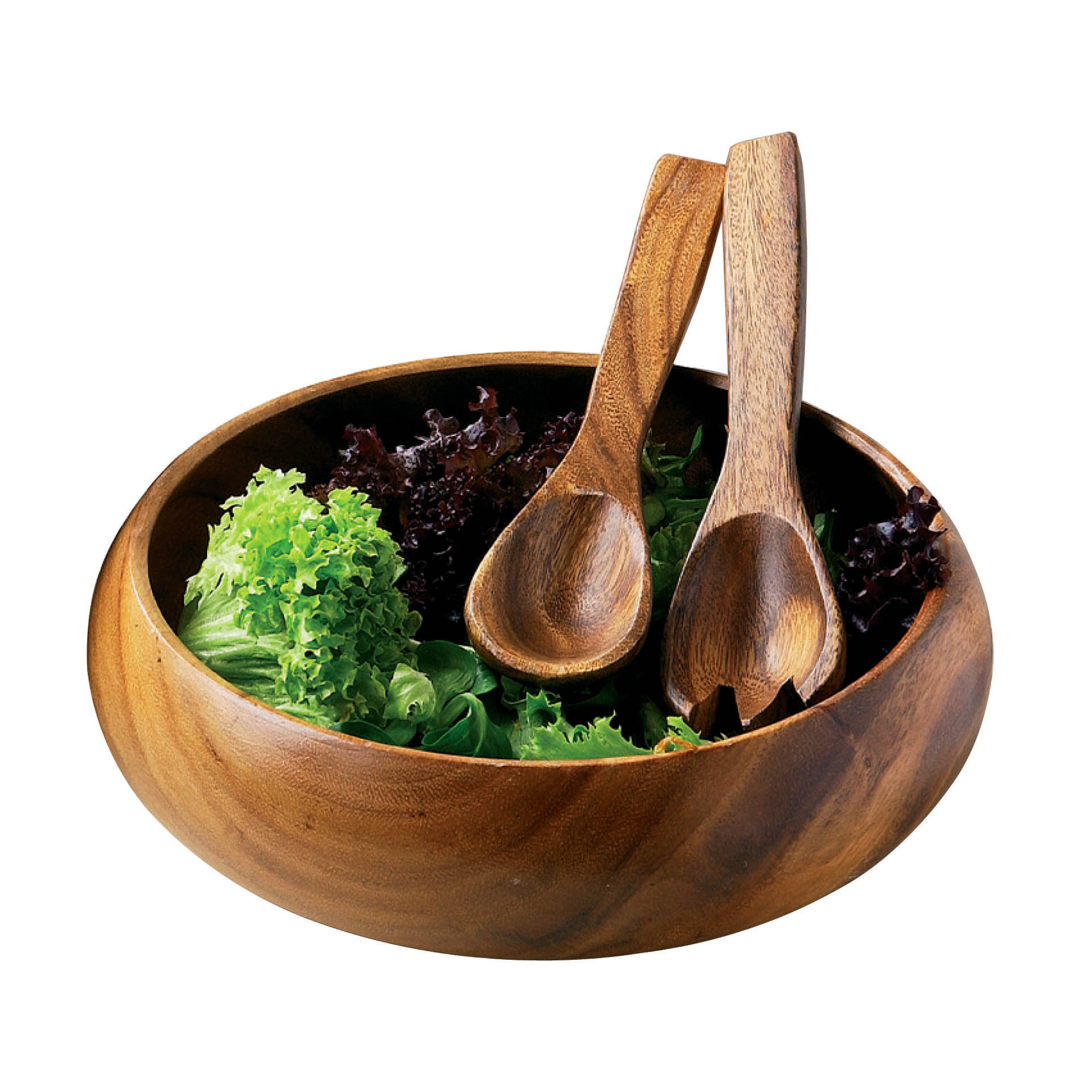 All Home Acacia 26cm Wood Round Salad Bowl & Reviews | Wayfair UK