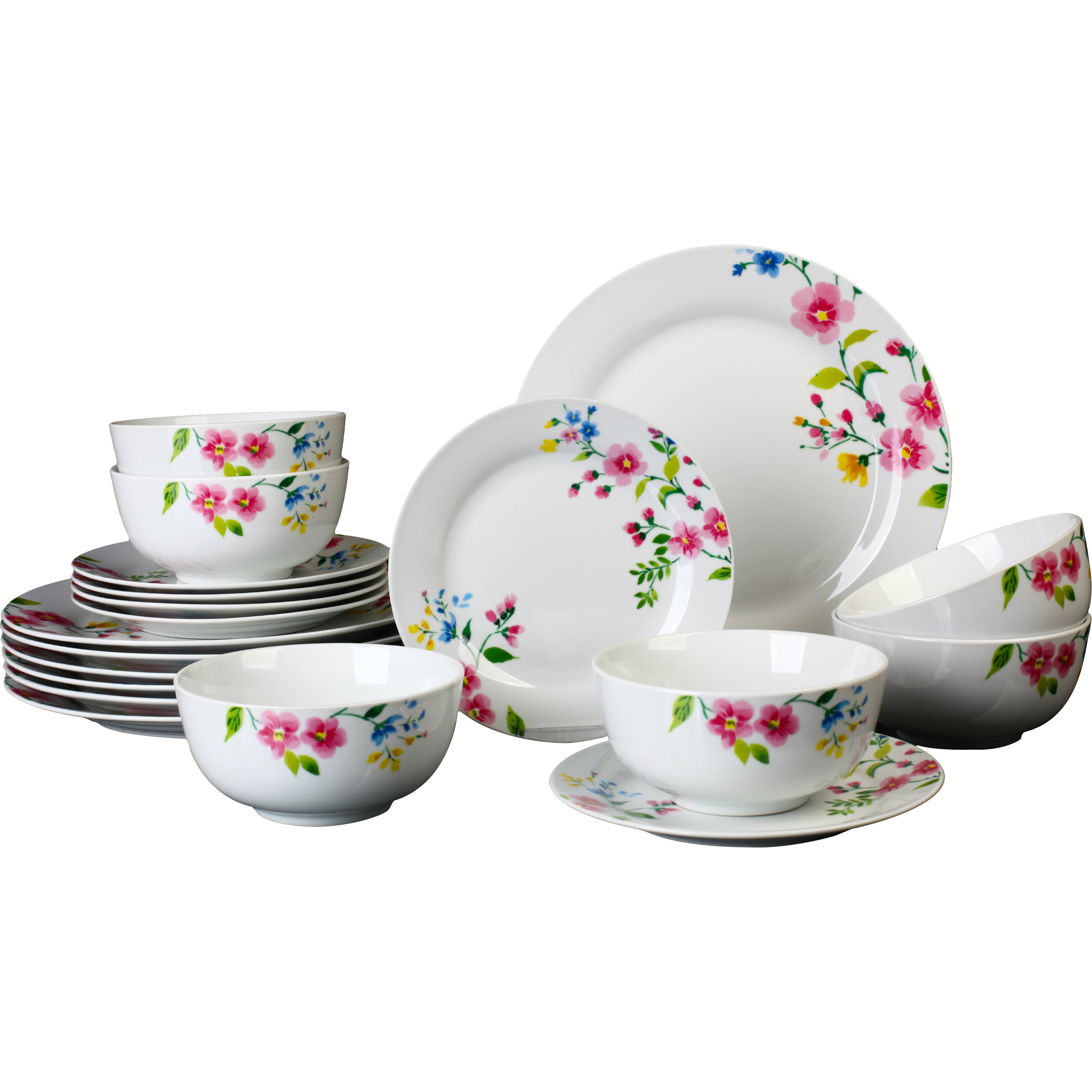 House Additions Porcelain 18 Piece Dinnerware Set & Reviews Wayfair UK