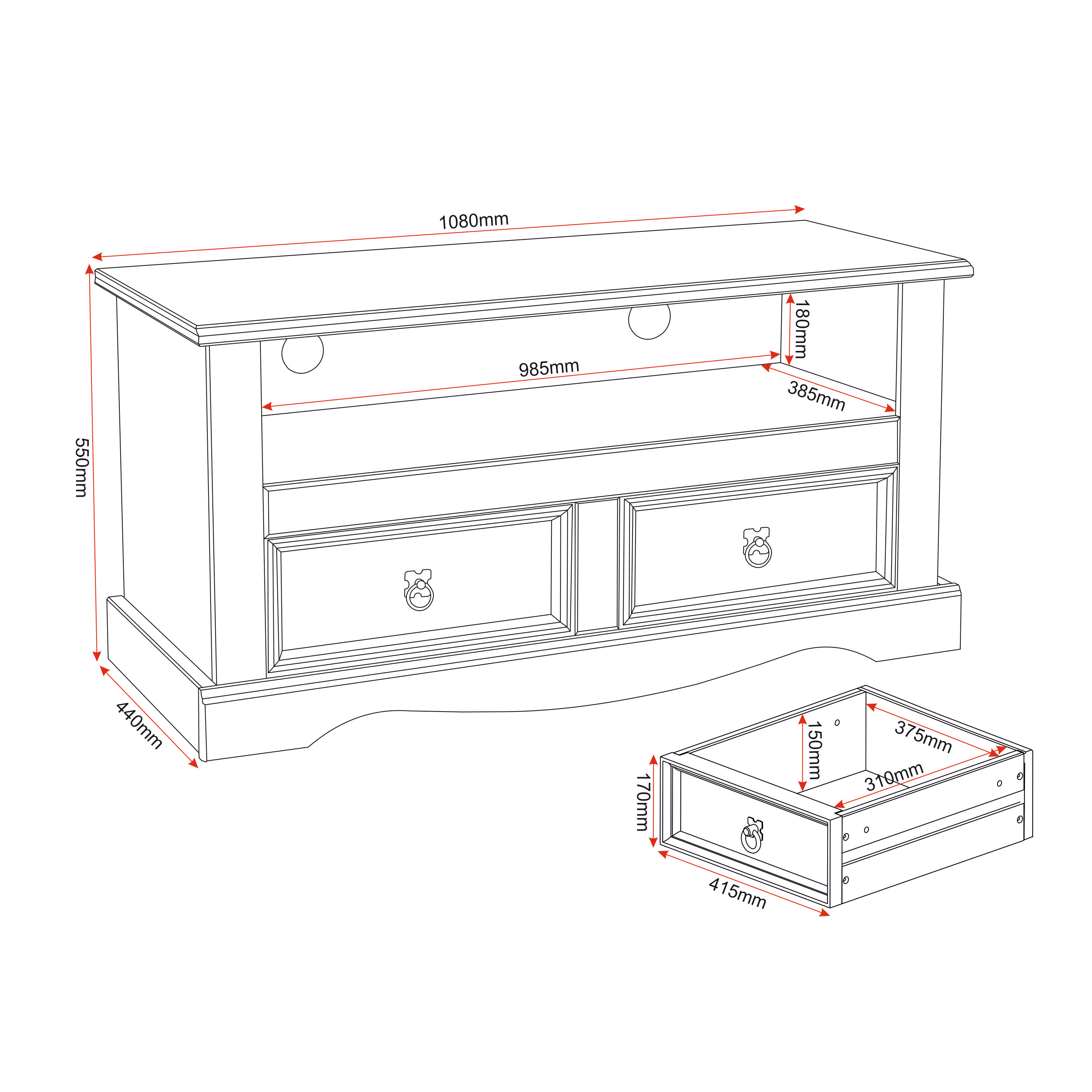 Home & Haus Corona TV Stand for TVs up to 50" Wayfair UK