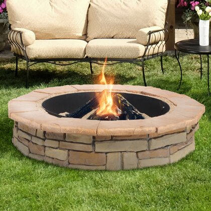 Natural Concrete Products Co Random Stone Fire Pit & Reviews | Wayfair.ca