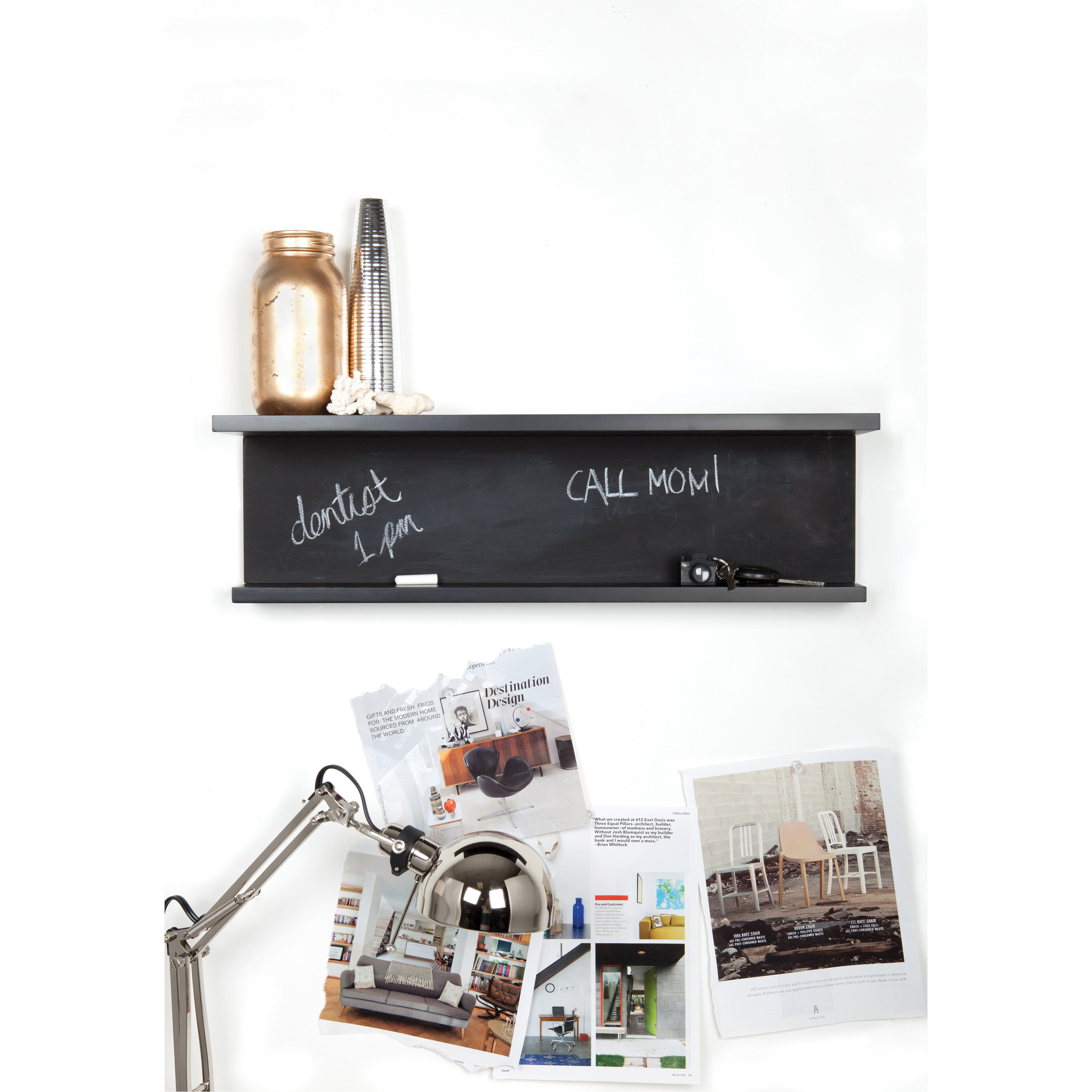 nexxt Design Noto Tiered Wall Shelf with Chalkboard Wayfair