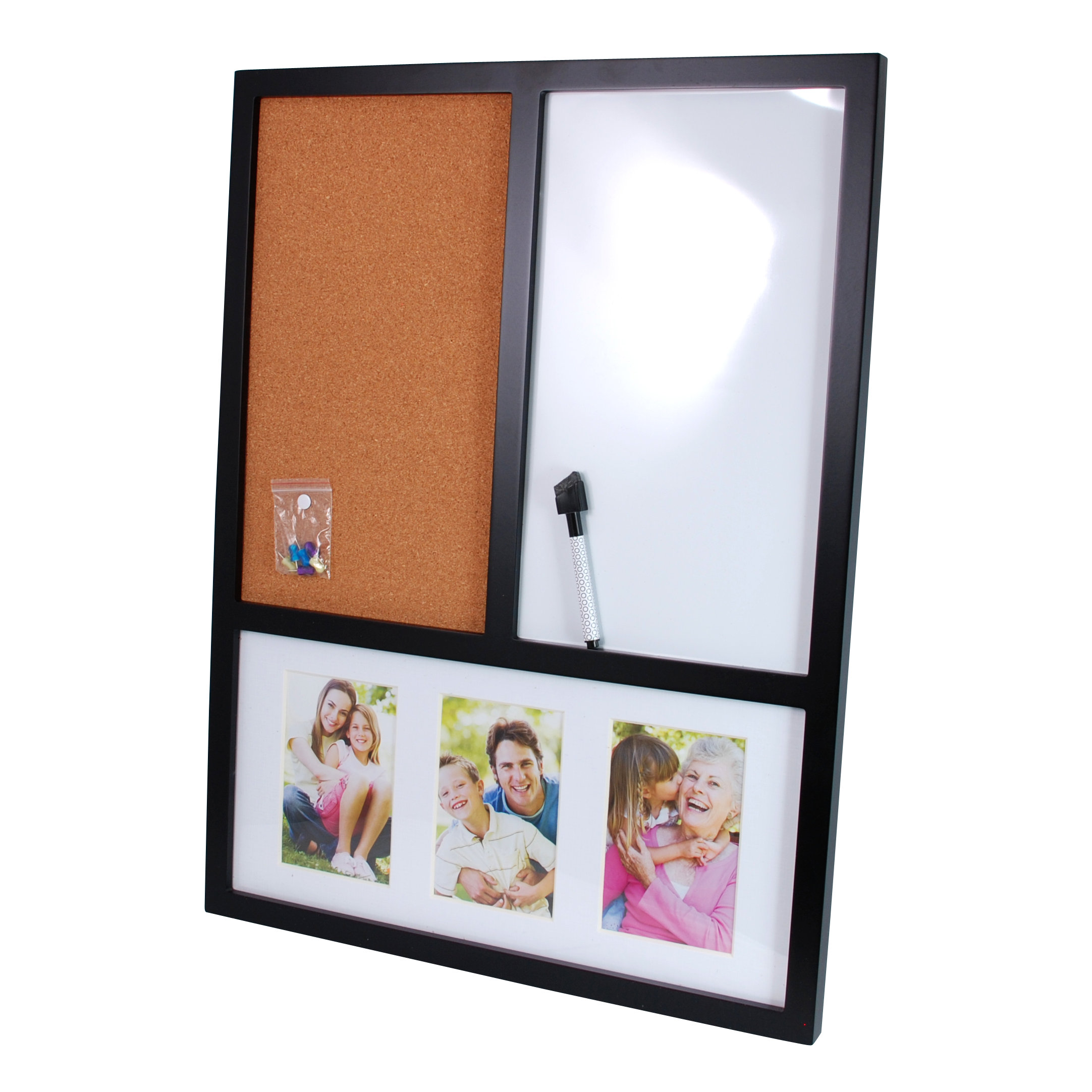 nexxt Design Memo Board with Dry Erase and Cork Wall Mounted