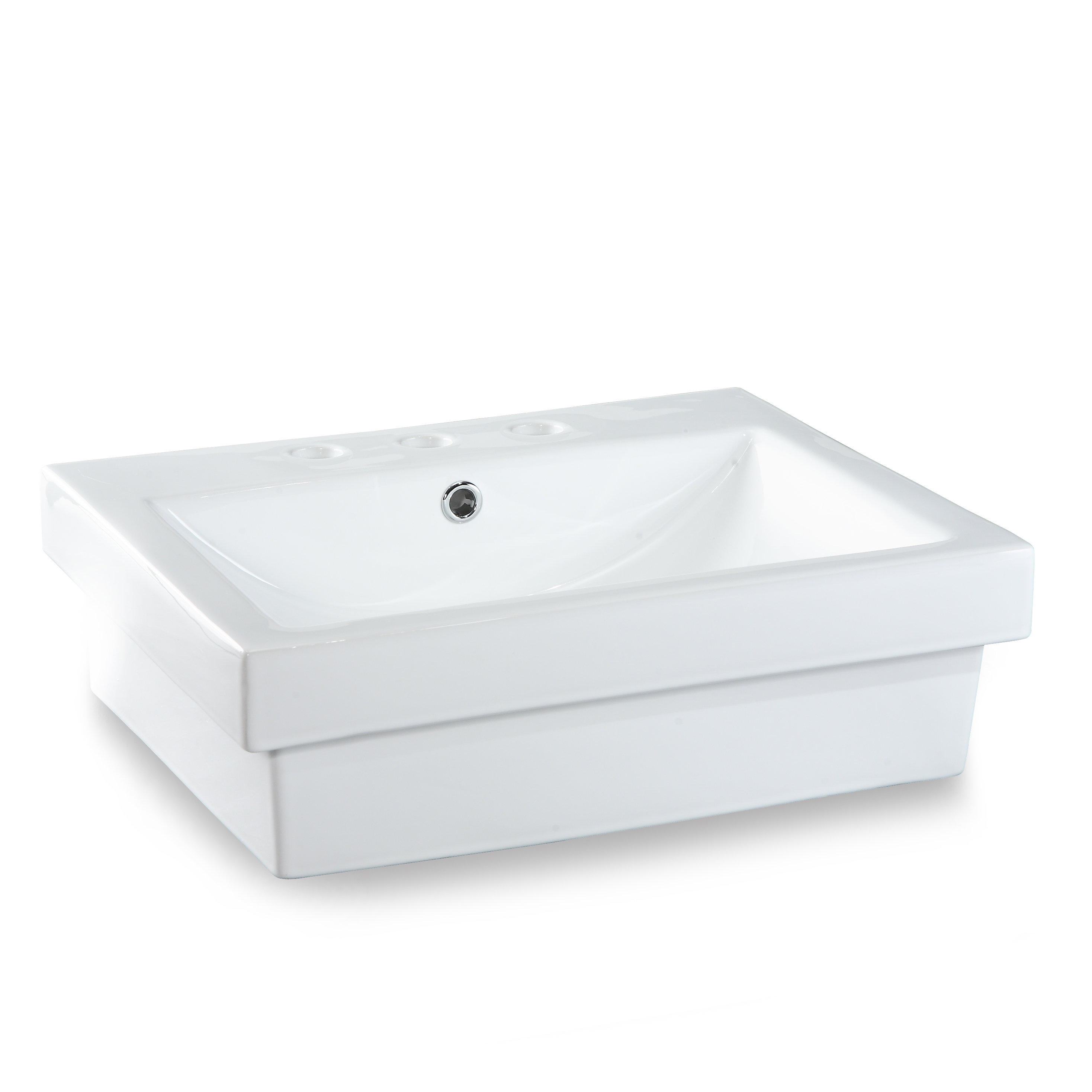 Ryvyr SemiRecessed Rectangular Vessel Bathroom Sink & Reviews Wayfair