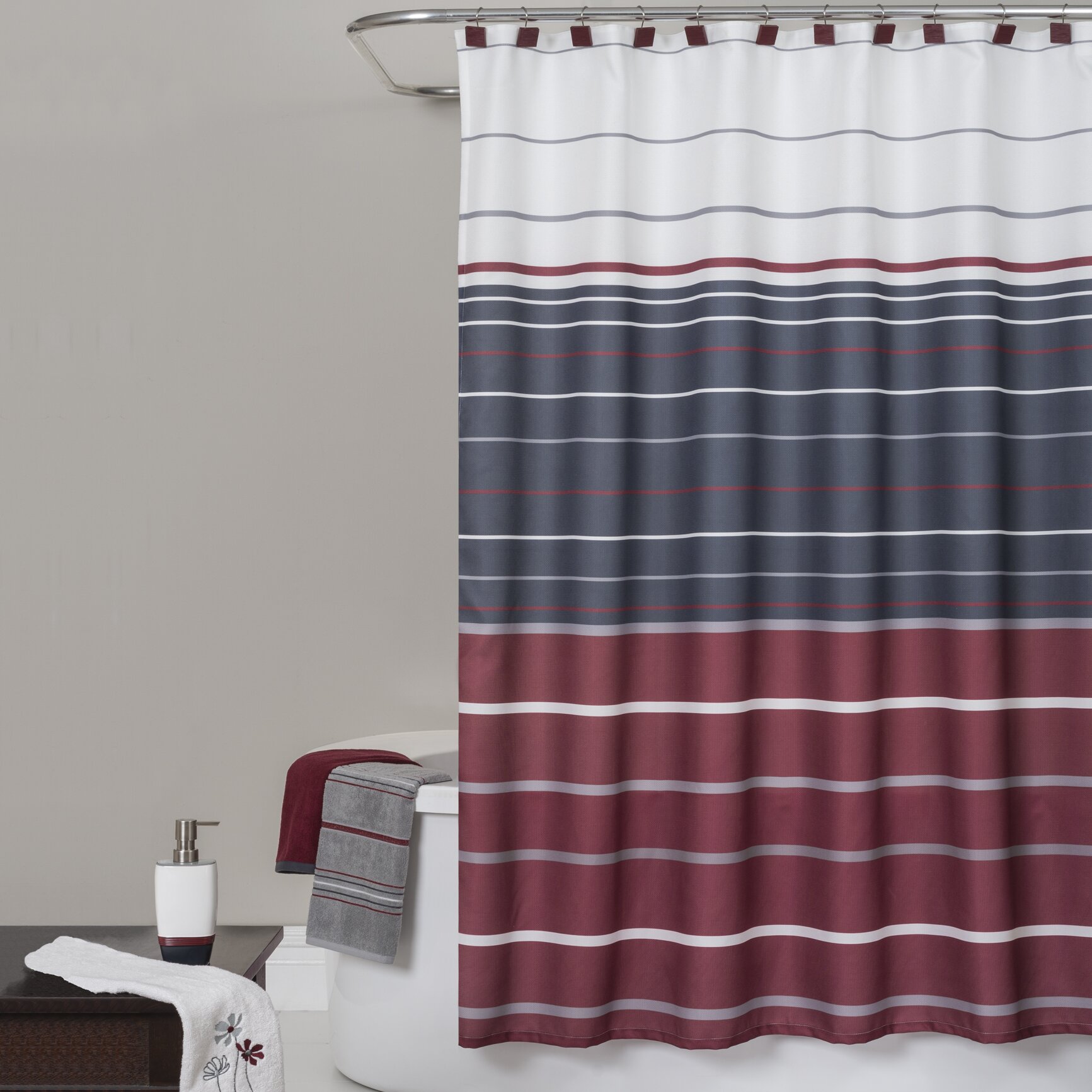 Saturday Knight Evan Stripe Shower Curtain & Reviews | Wayfair