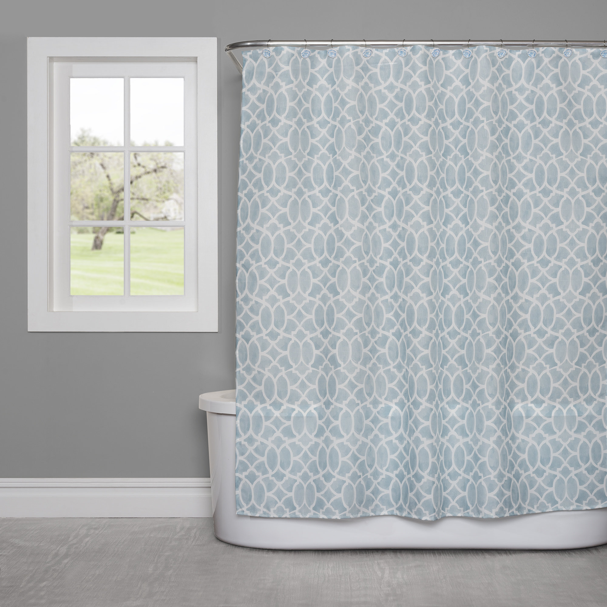 Saturday Knight Watercolor Lattice Shower Curtain & Reviews Wayfair