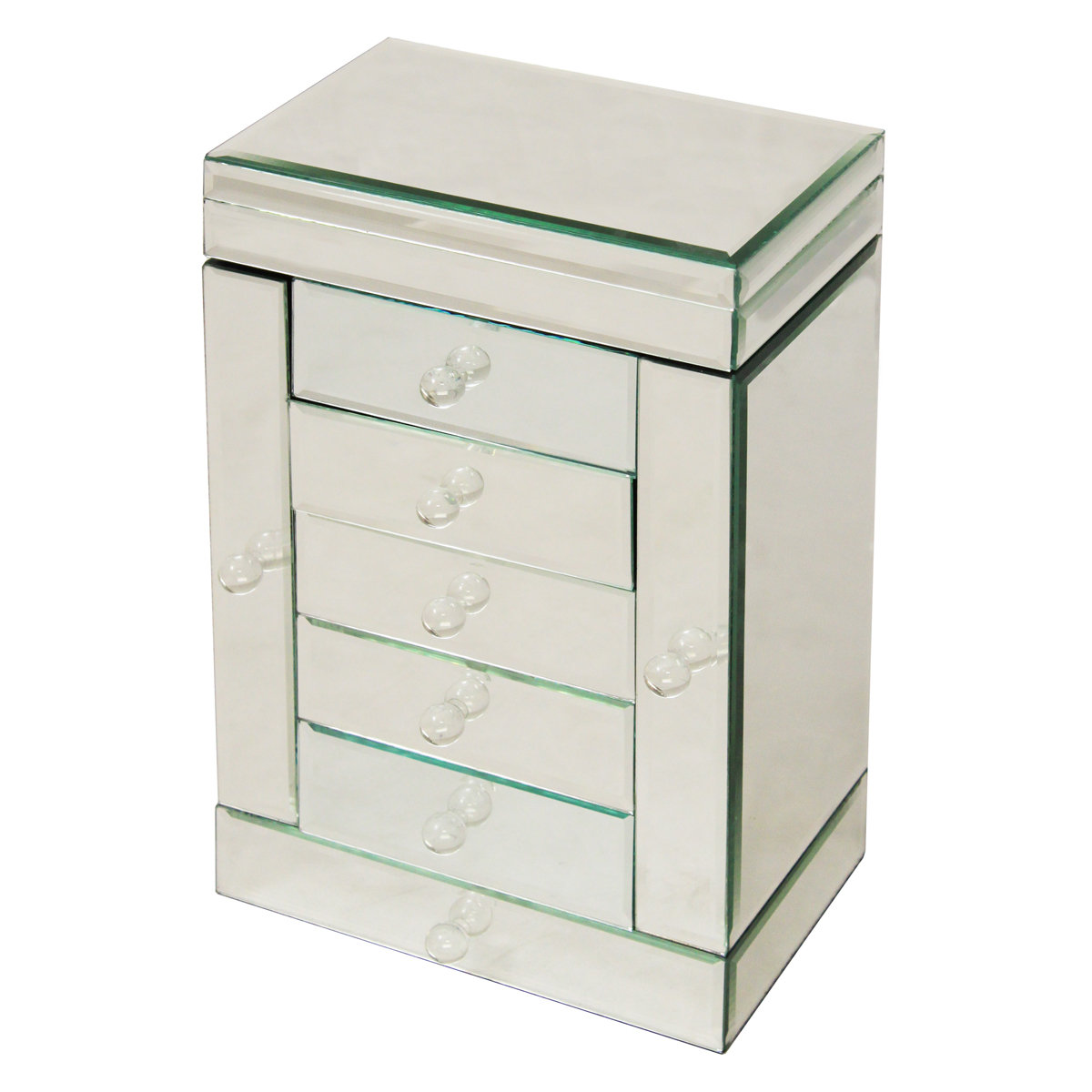 EC World Imports Legacy Mirrored Glass 5 Drawer Jewelry Box & Reviews