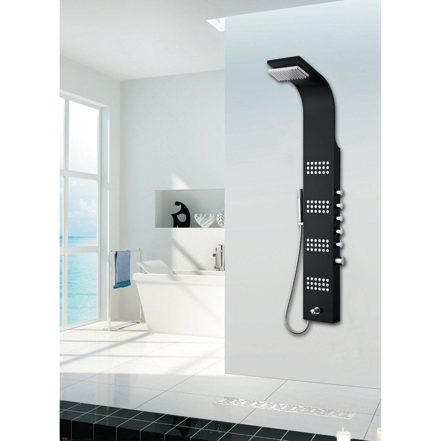 GoldenVantage 65" Thermostatic Tower Rainfall Shower Panel System & Reviews Wayfair