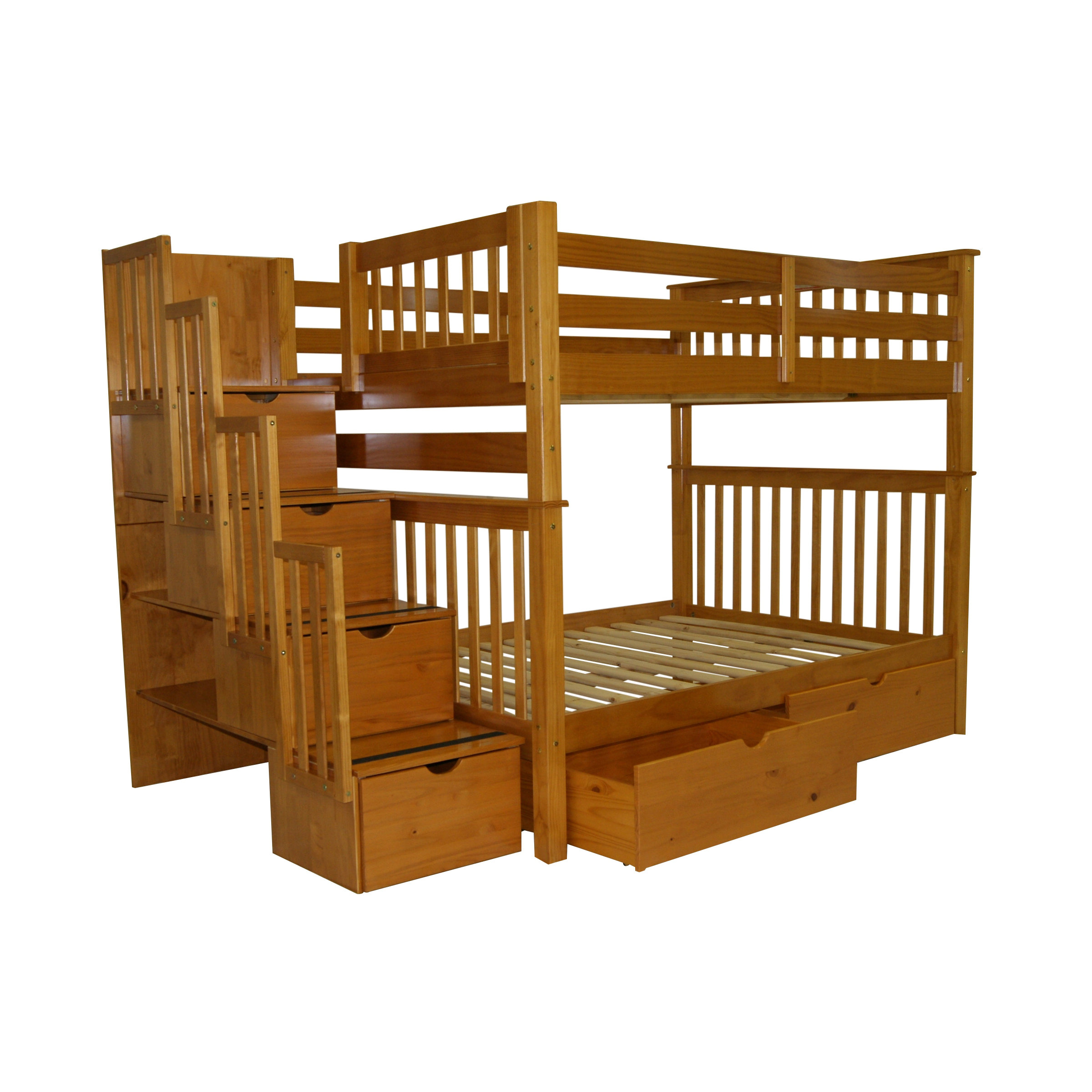 Bedz King Full over Full Bunk Bed with Trundle & Reviews Wayfair