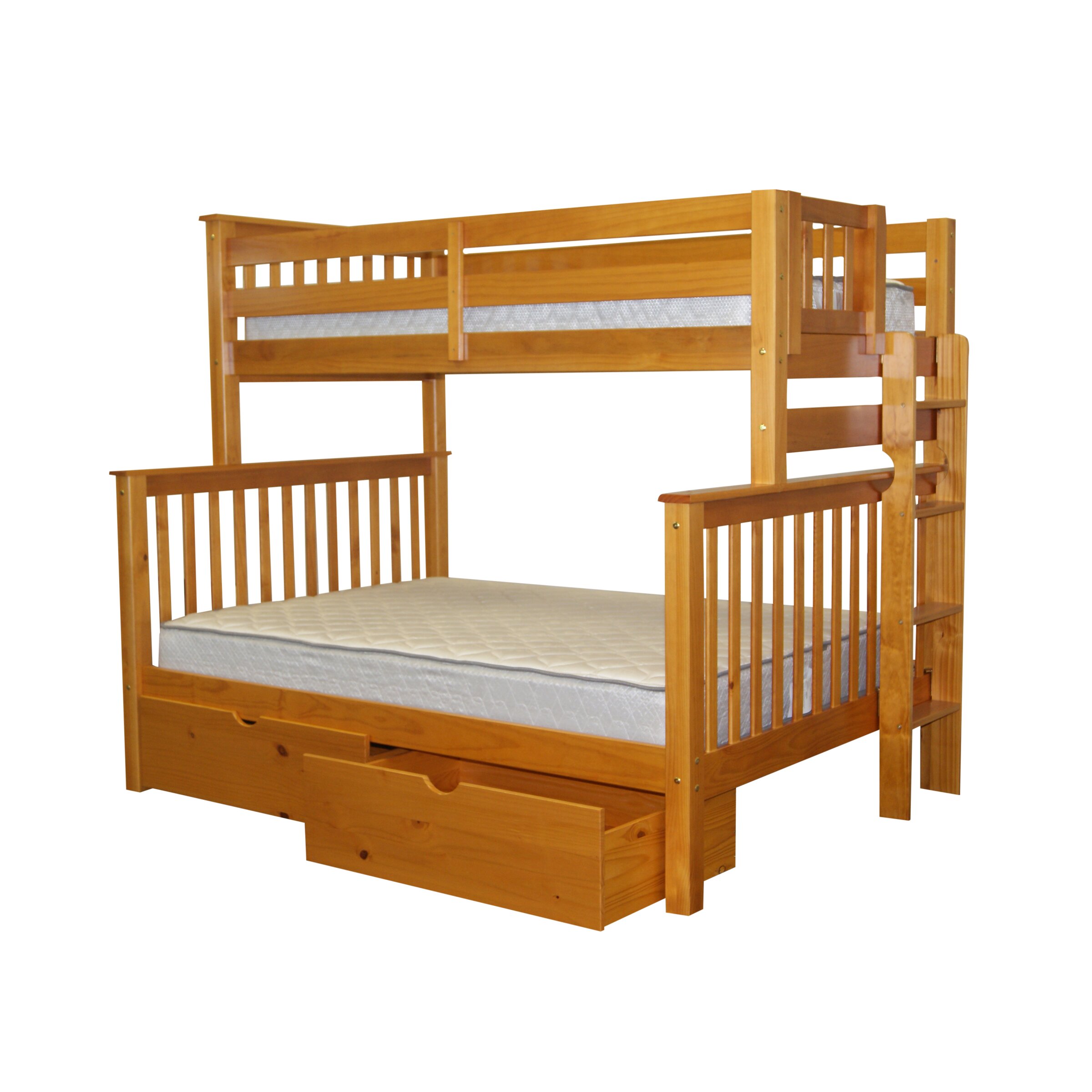 Bedz King Mission Twin over Full Bunk Bed with Trundle & Reviews | Wayfair