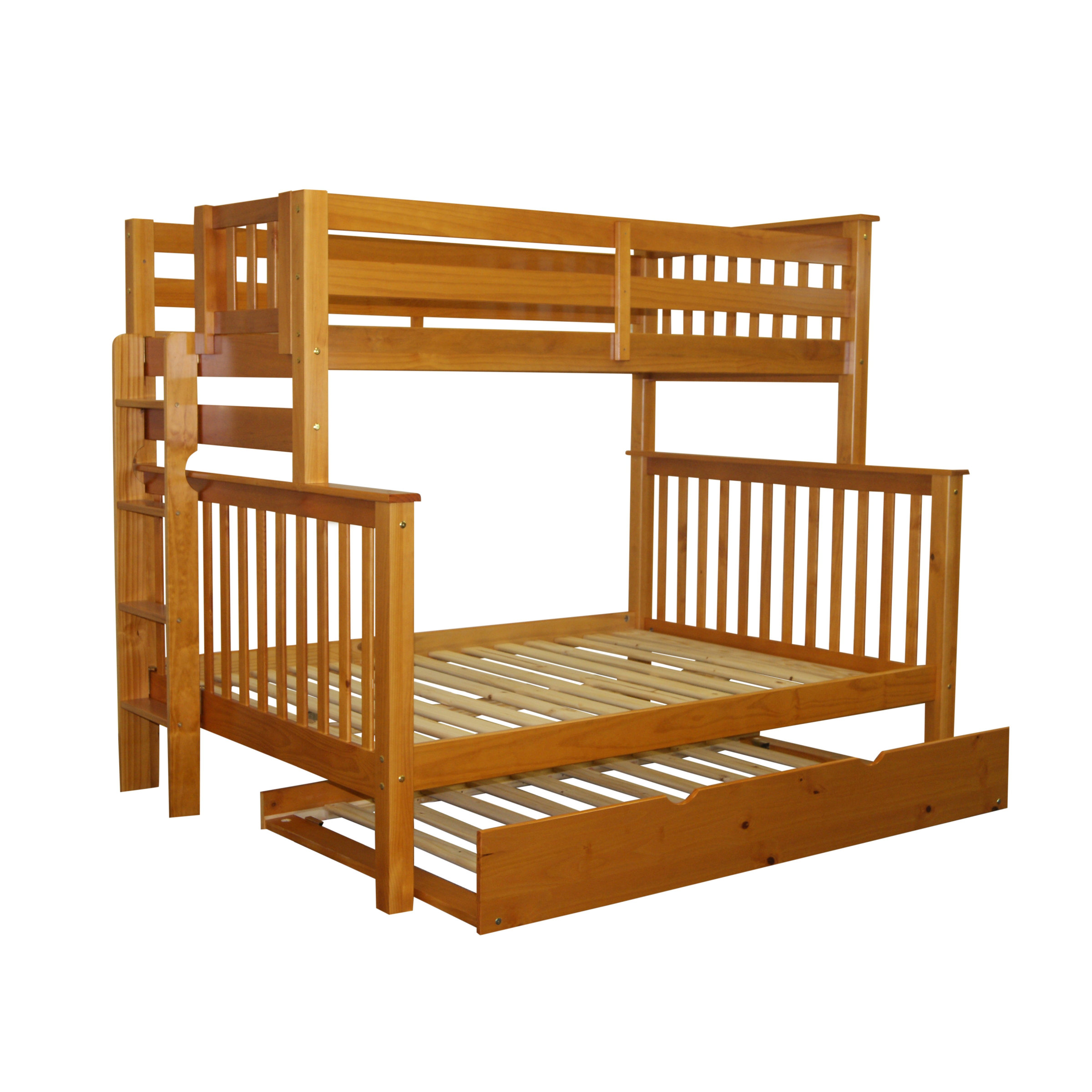 Bedz King Mission Twin over Full Bunk Bed with Trundle ...