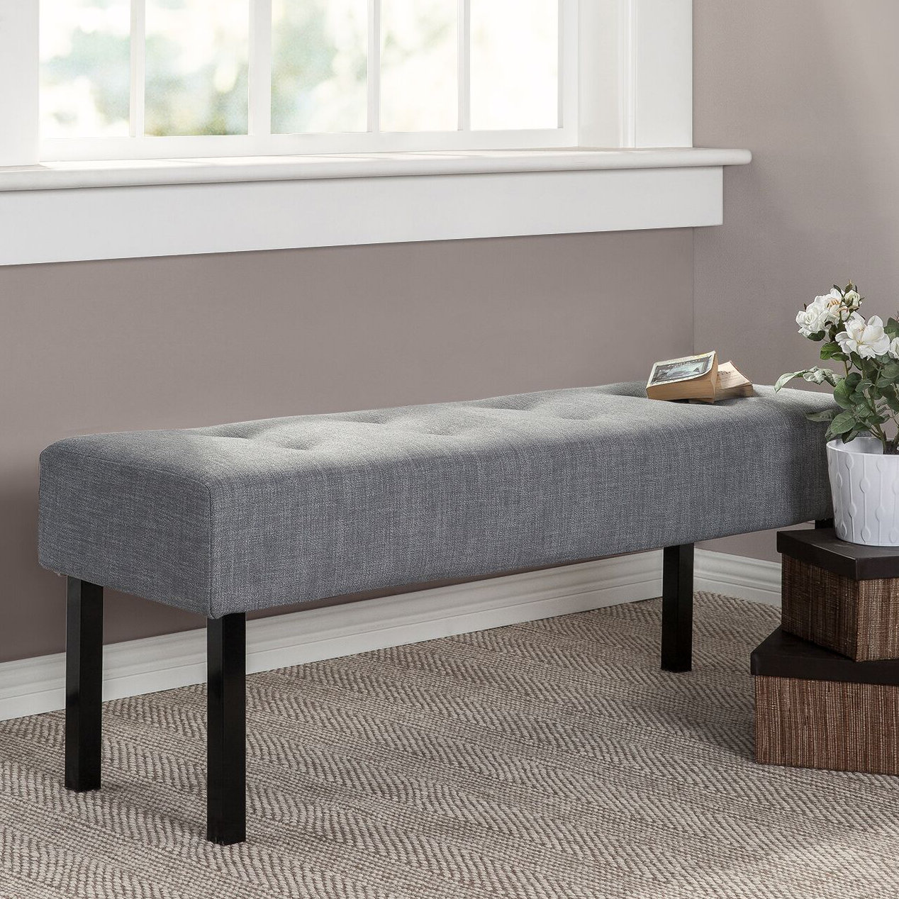 OrthoTherapy Upholstered Memory Foam Entryway Bench & Reviews Wayfair