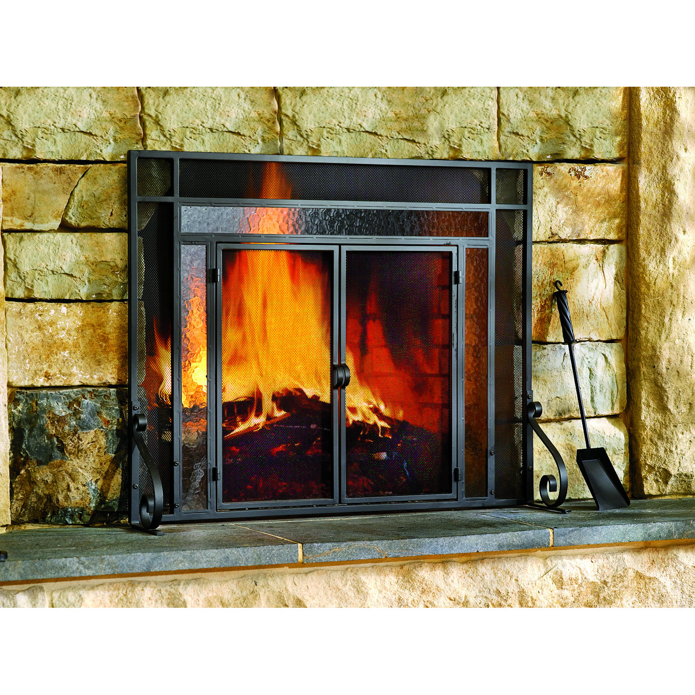 Plow & Hearth 2 Panel Steel Fireplace Screen & Reviews | Wayfair