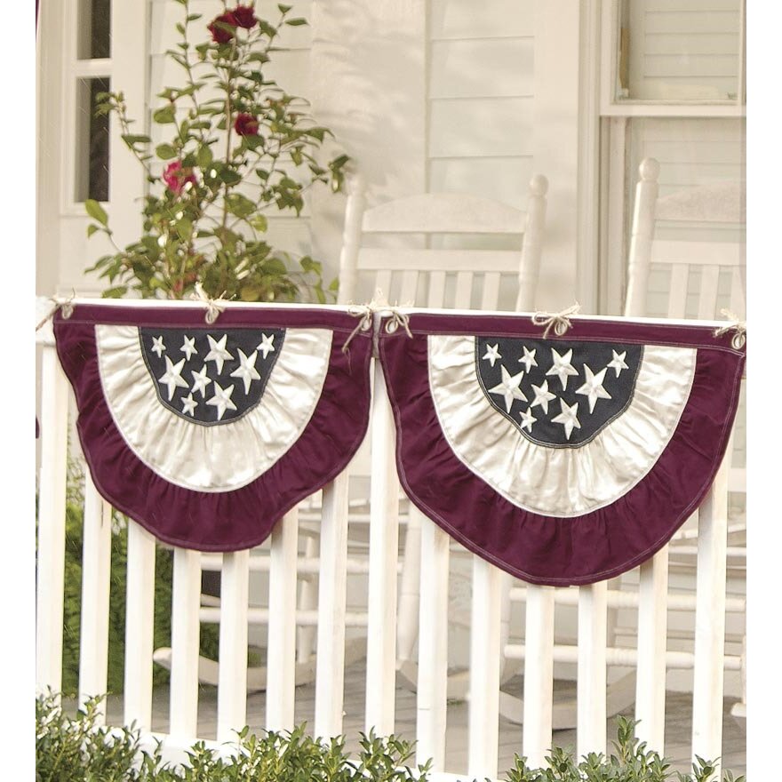 Plow And Hearth Half Round Cotton Duck Patriotic Vintage Bunting Pleated Flag And Reviews Wayfair 7968