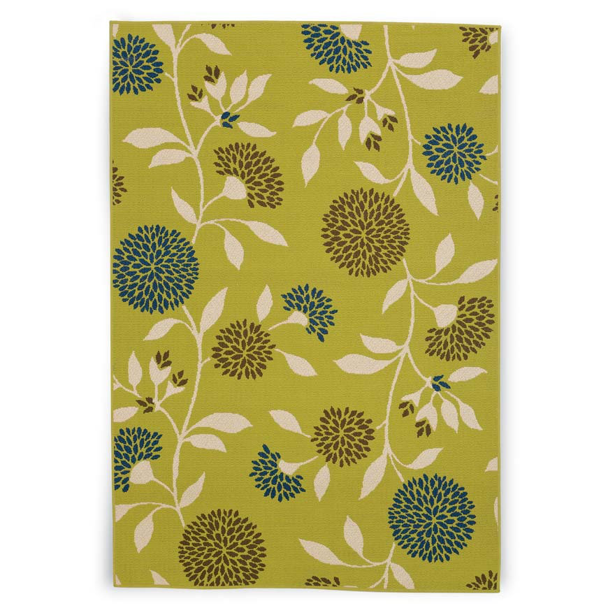 Plow & Hearth Floral Surry Rug Green Indoor/Outdoor Area Rug & Reviews