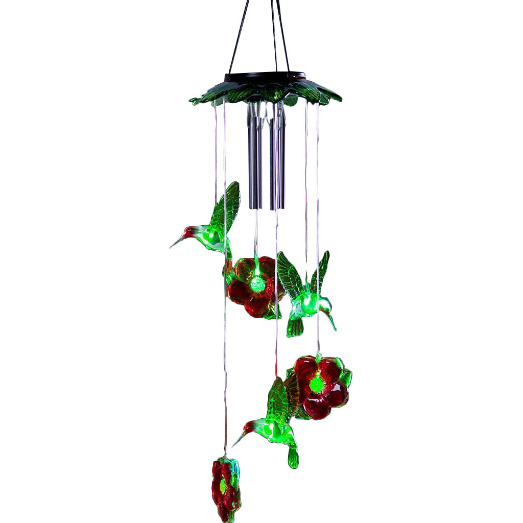 Plow & Hearth Hummingbirds Solar Mobile Wind Chime & Reviews Wayfair