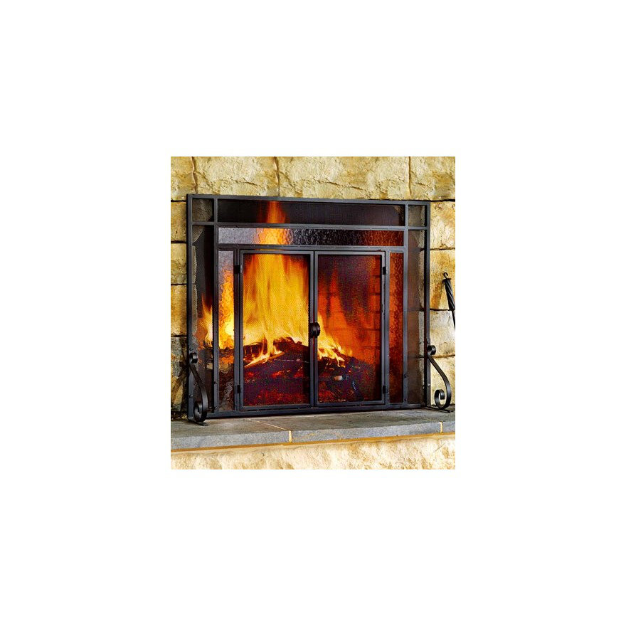 Plow  Hearth Glass/Steel Fireplace Screen  Reviews  Wayfair