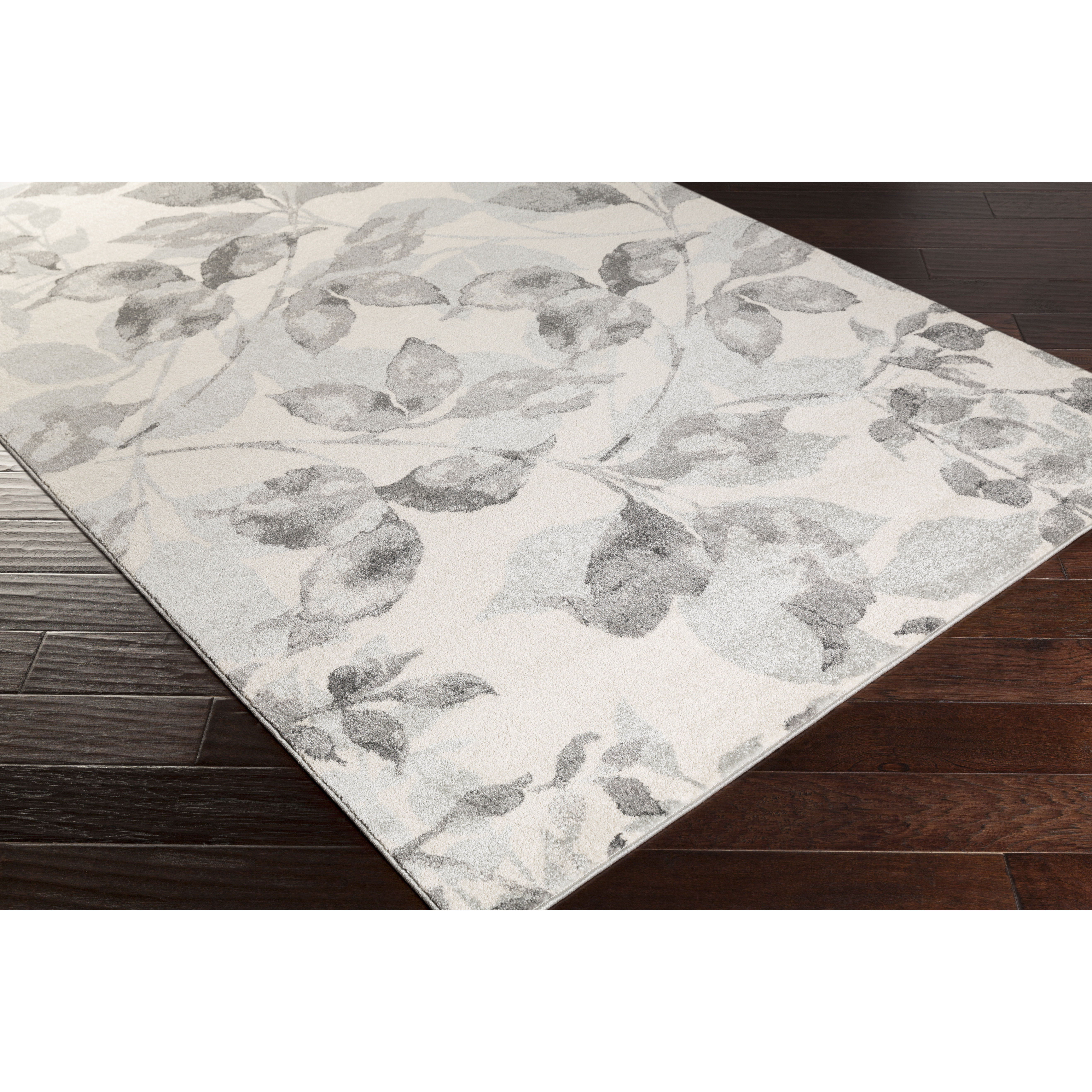 Surya Aberdine Charcoal & Light Gray Floral Area Rug & Reviews | Wayfair